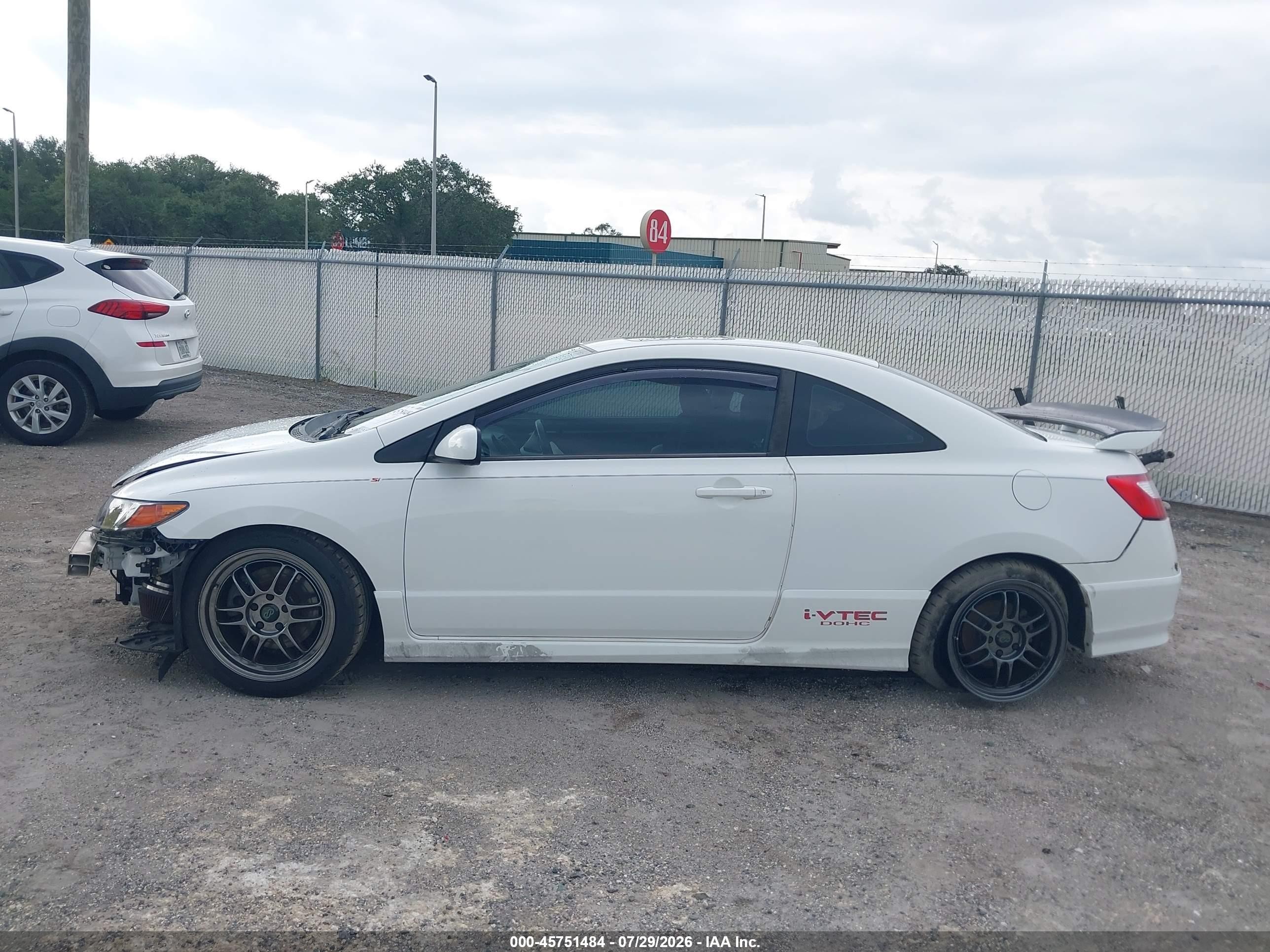 2006 Honda Civic Si White vin: 2HGFG21526H707179