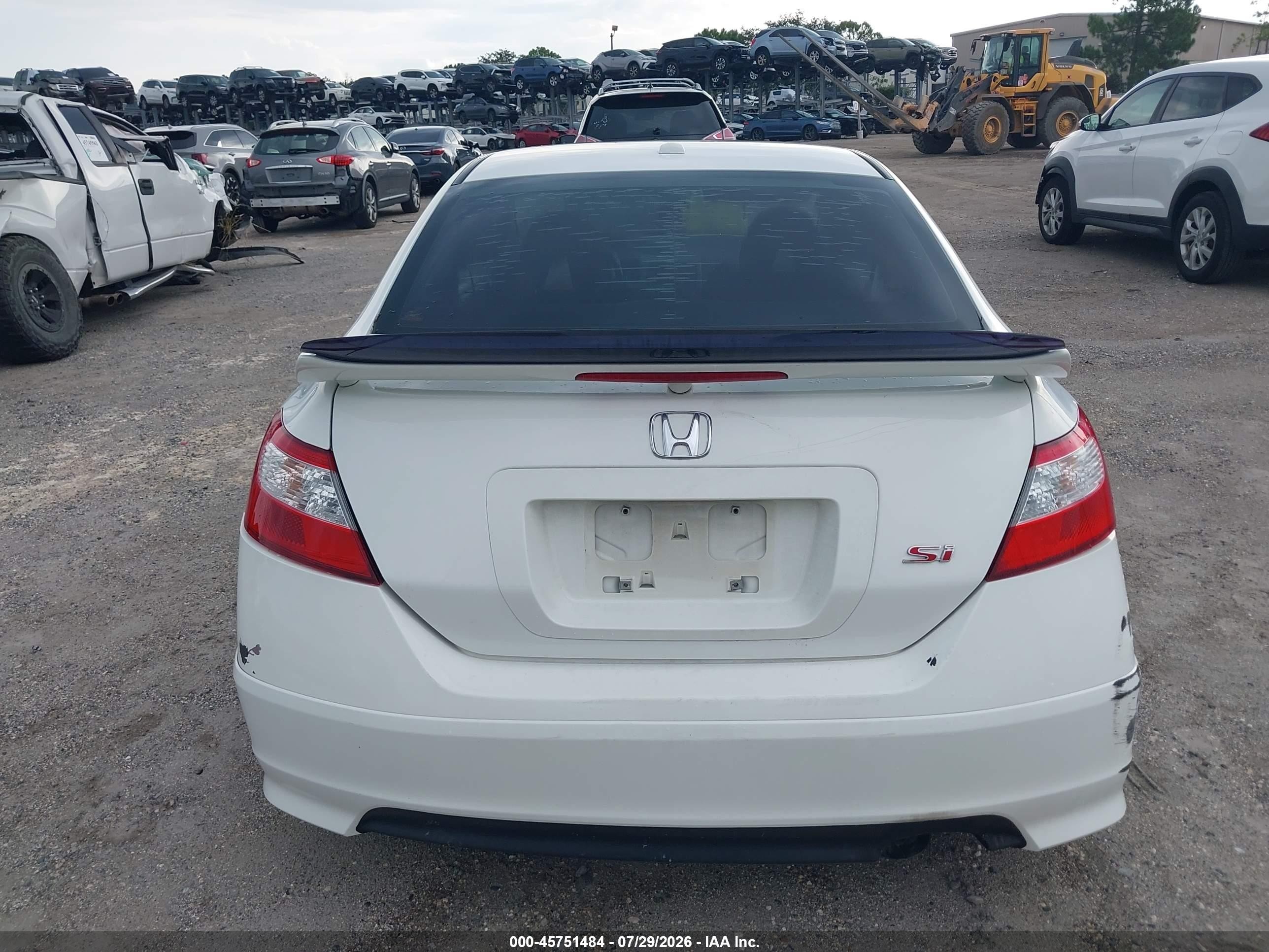 2006 Honda Civic Si White vin: 2HGFG21526H707179