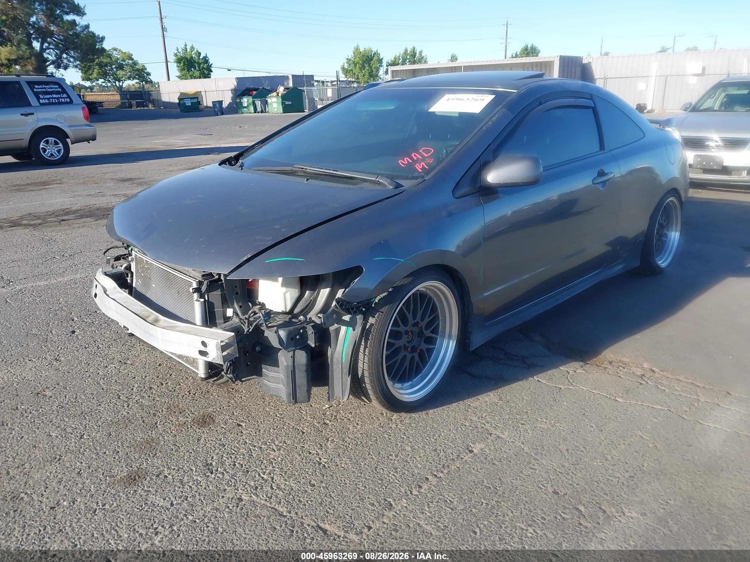 2009 Honda Civic Si Gray vin: 2HGFG21529H703475