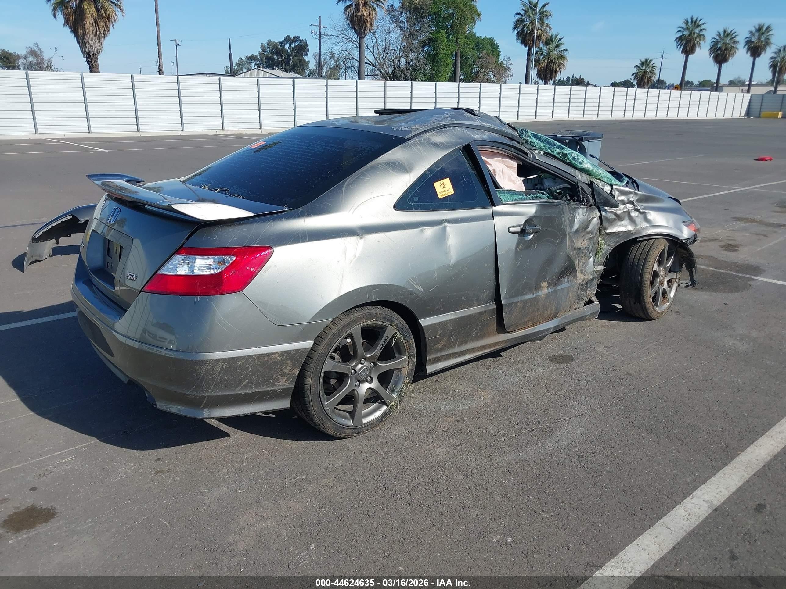 2006 Honda Civic Si Si/si (m6)/w/navi   St Gray vin: 2HGFG21536H700208