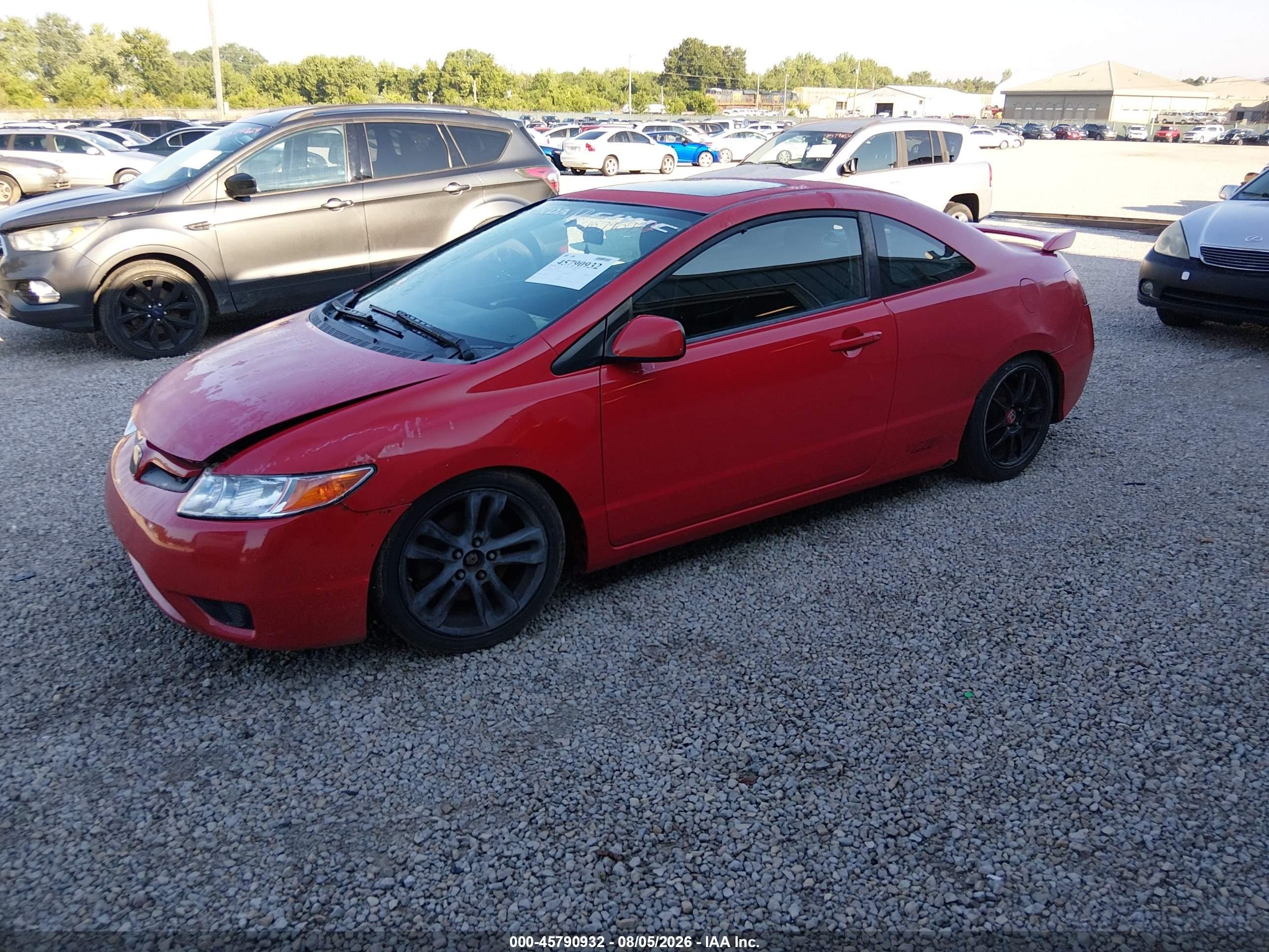 2008 Honda Civic Si Red vin: 2HGFG21538H704410