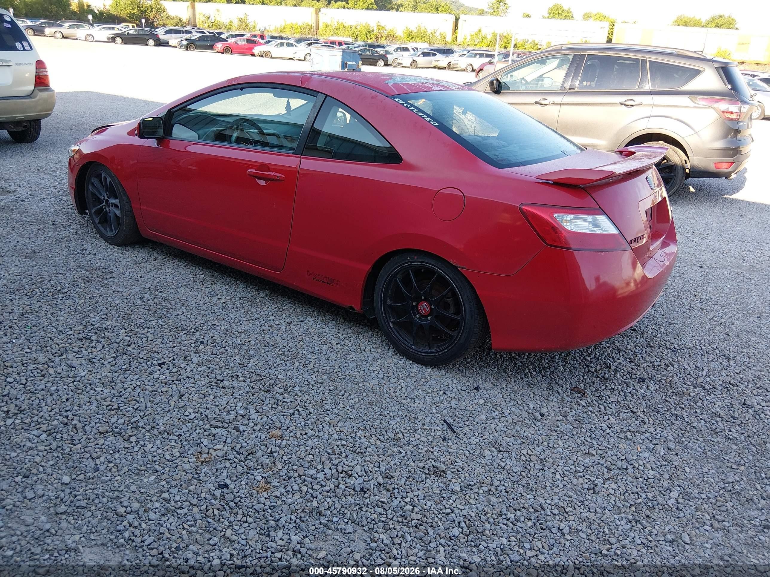 2008 Honda Civic Si Red vin: 2HGFG21538H704410