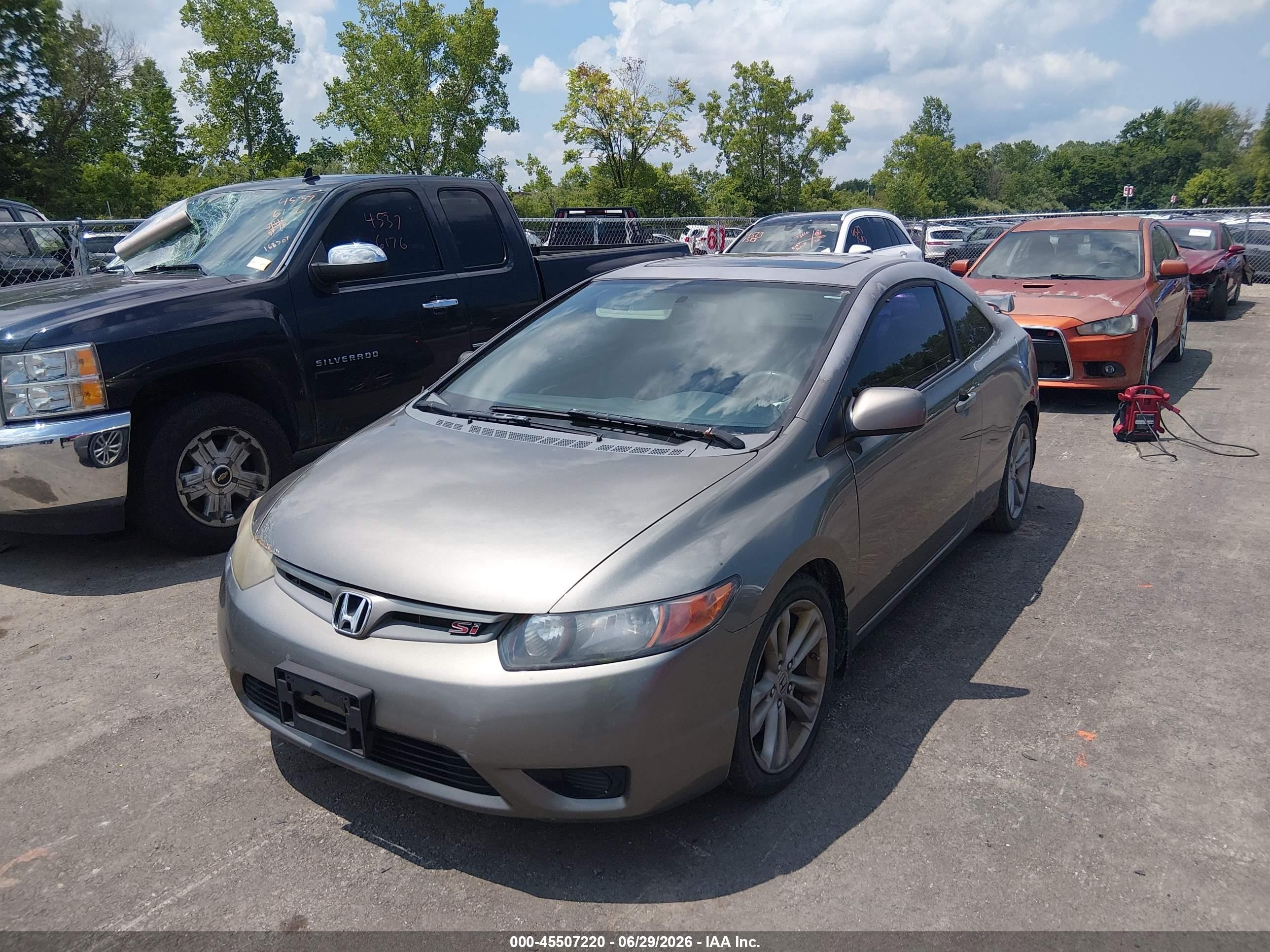 2008 Honda Civic Si Gray vin: 2HGFG21538H708411