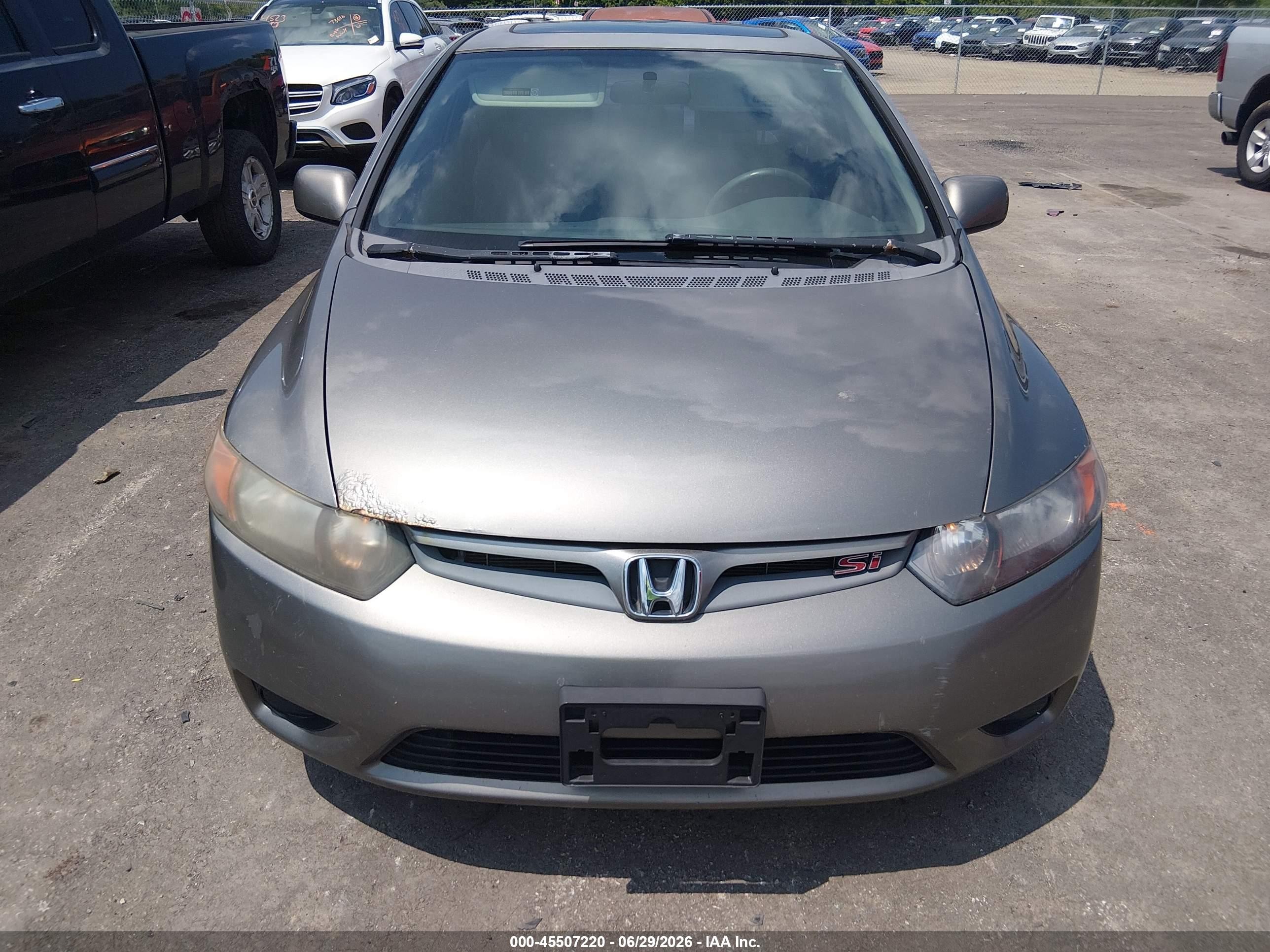 2008 Honda Civic Si Gray vin: 2HGFG21538H708411
