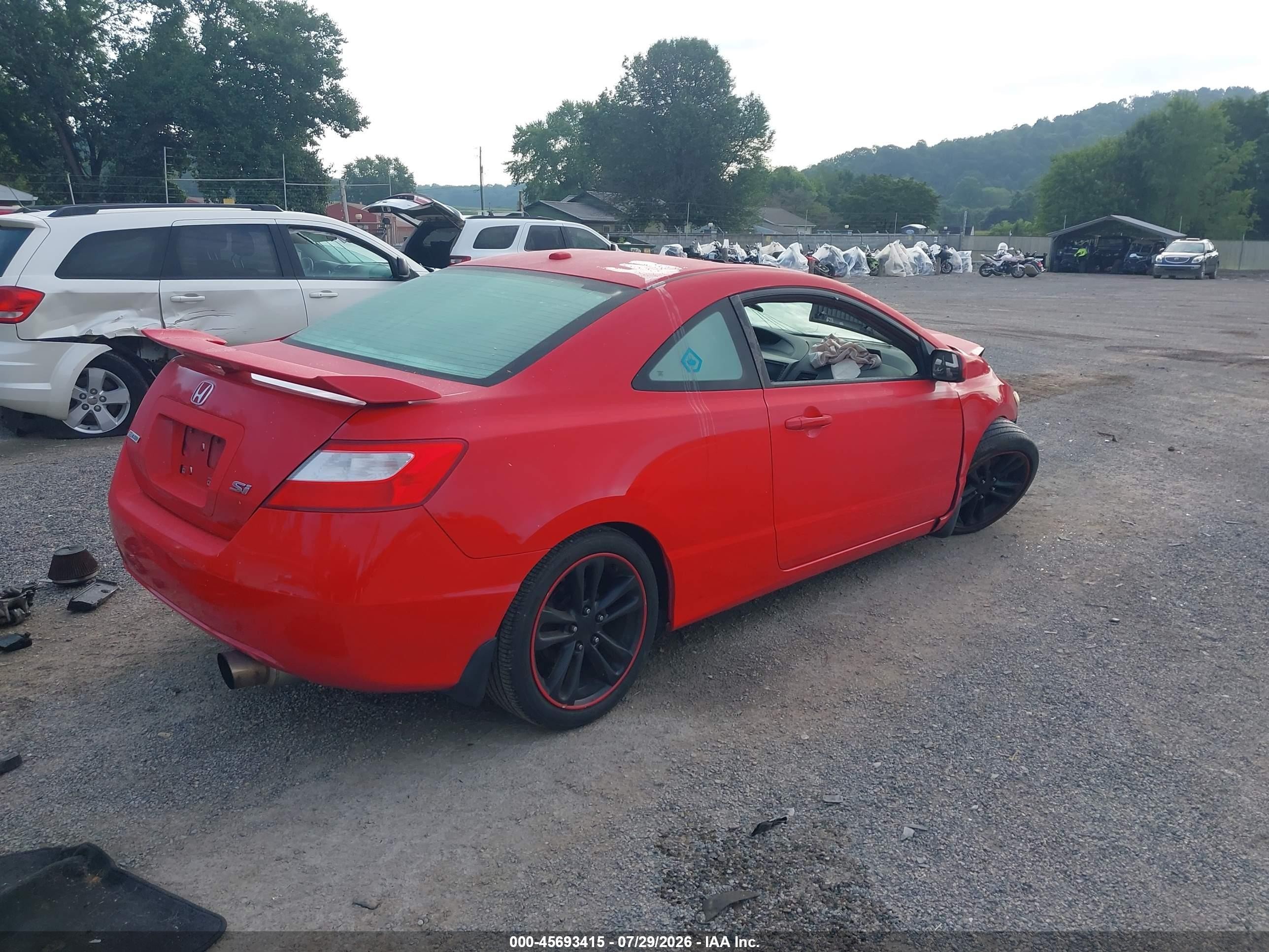 2006 Honda Civic Si Red vin: 2HGFG21546H708365