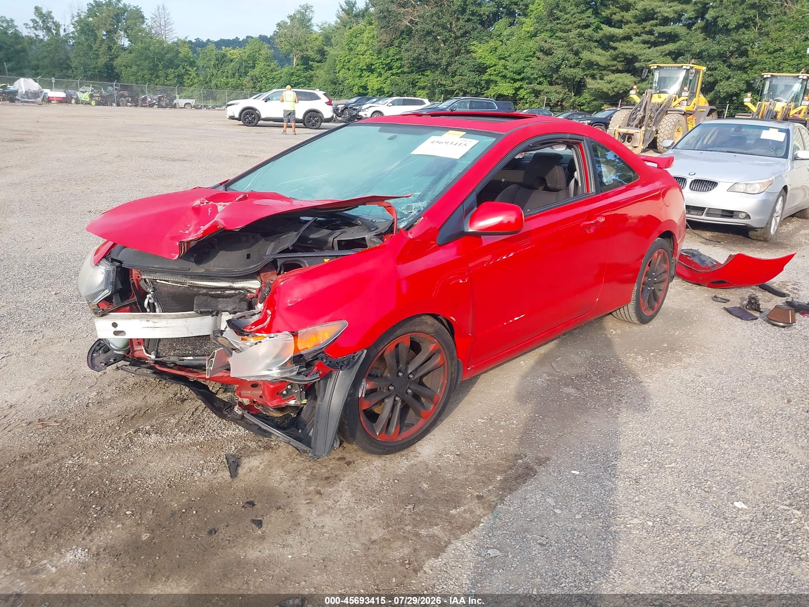 2006 Honda Civic Si Red vin: 2HGFG21546H708365