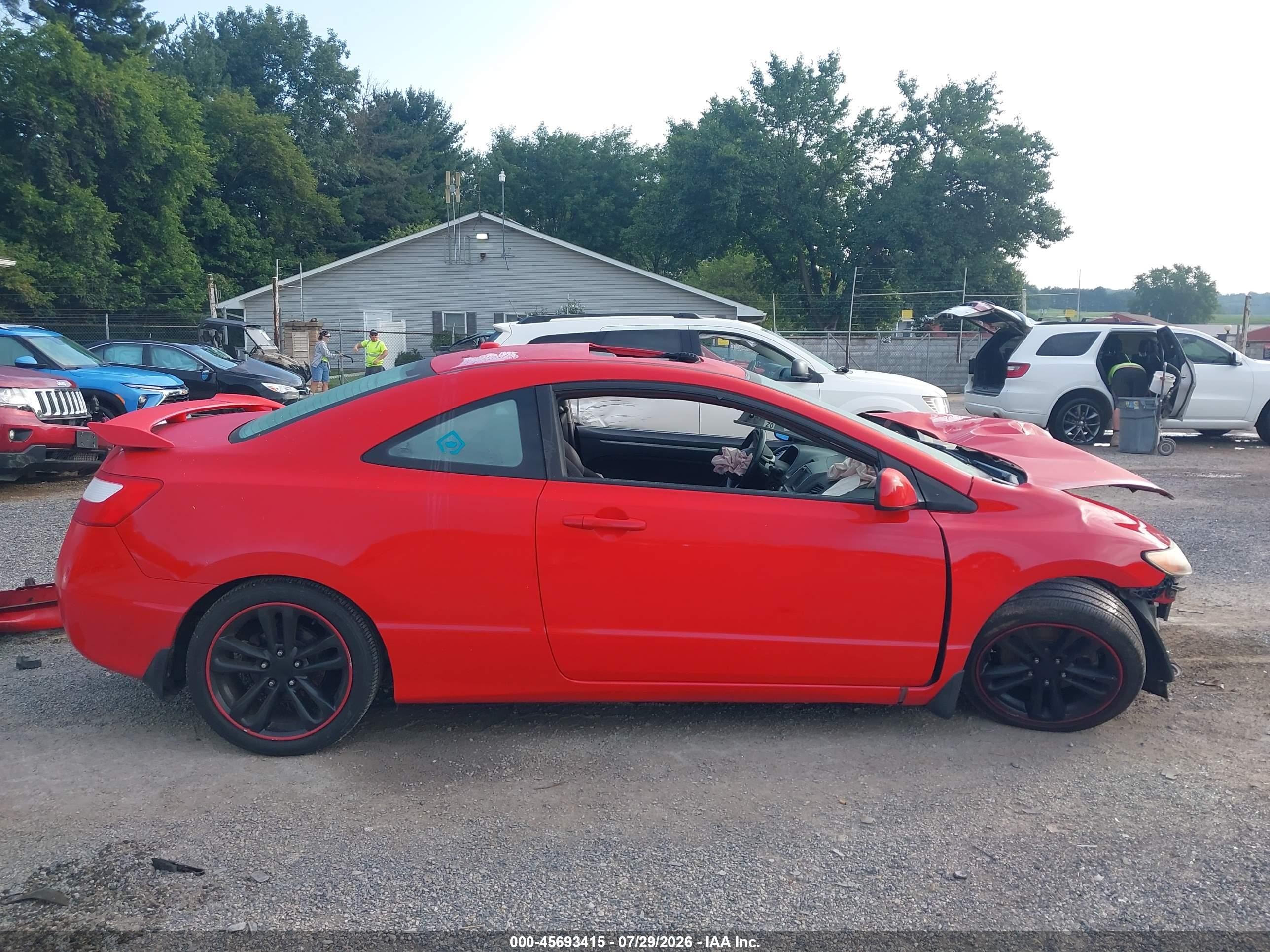 2006 Honda Civic Si Red vin: 2HGFG21546H708365