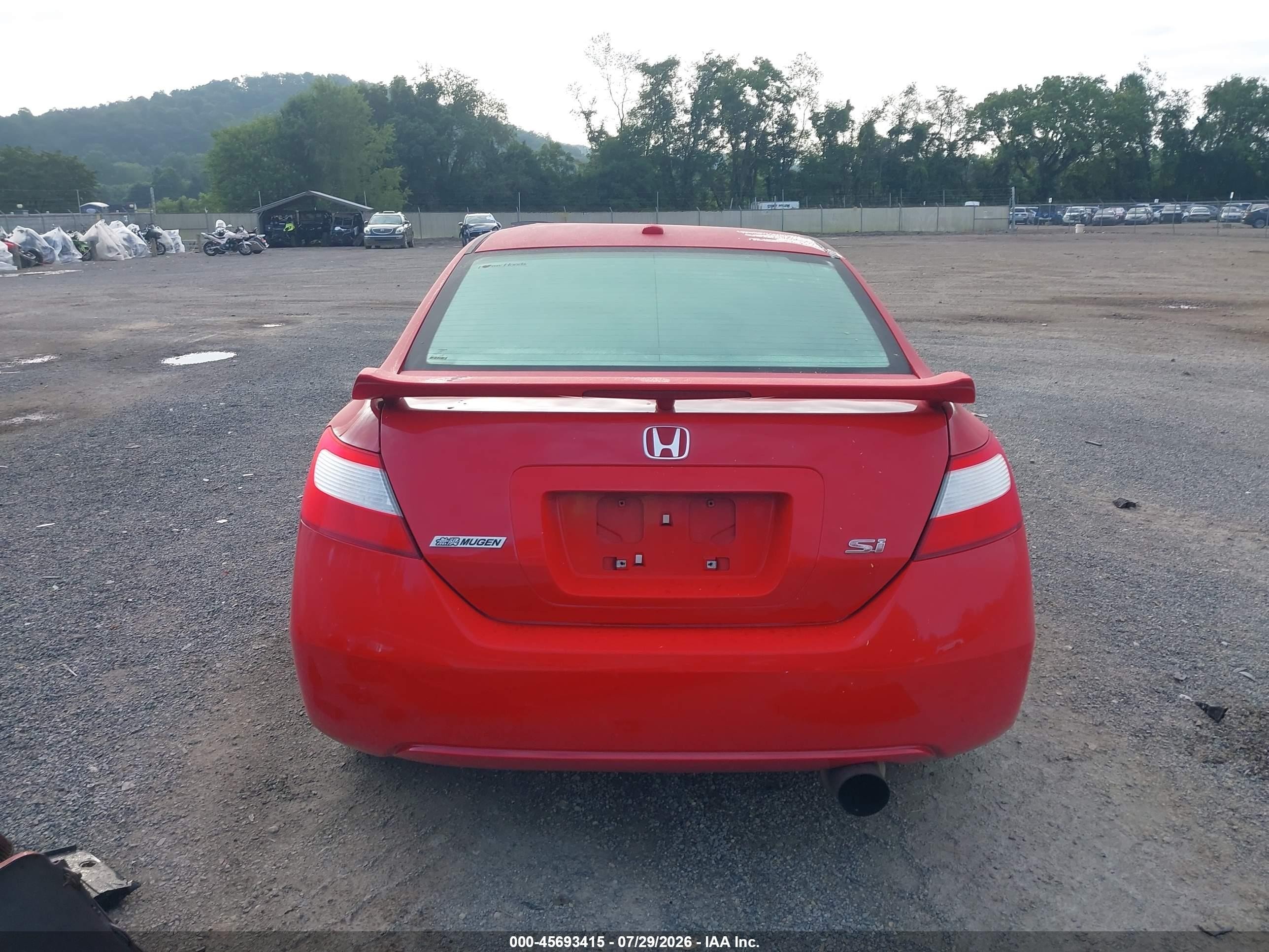 2006 Honda Civic Si Red vin: 2HGFG21546H708365