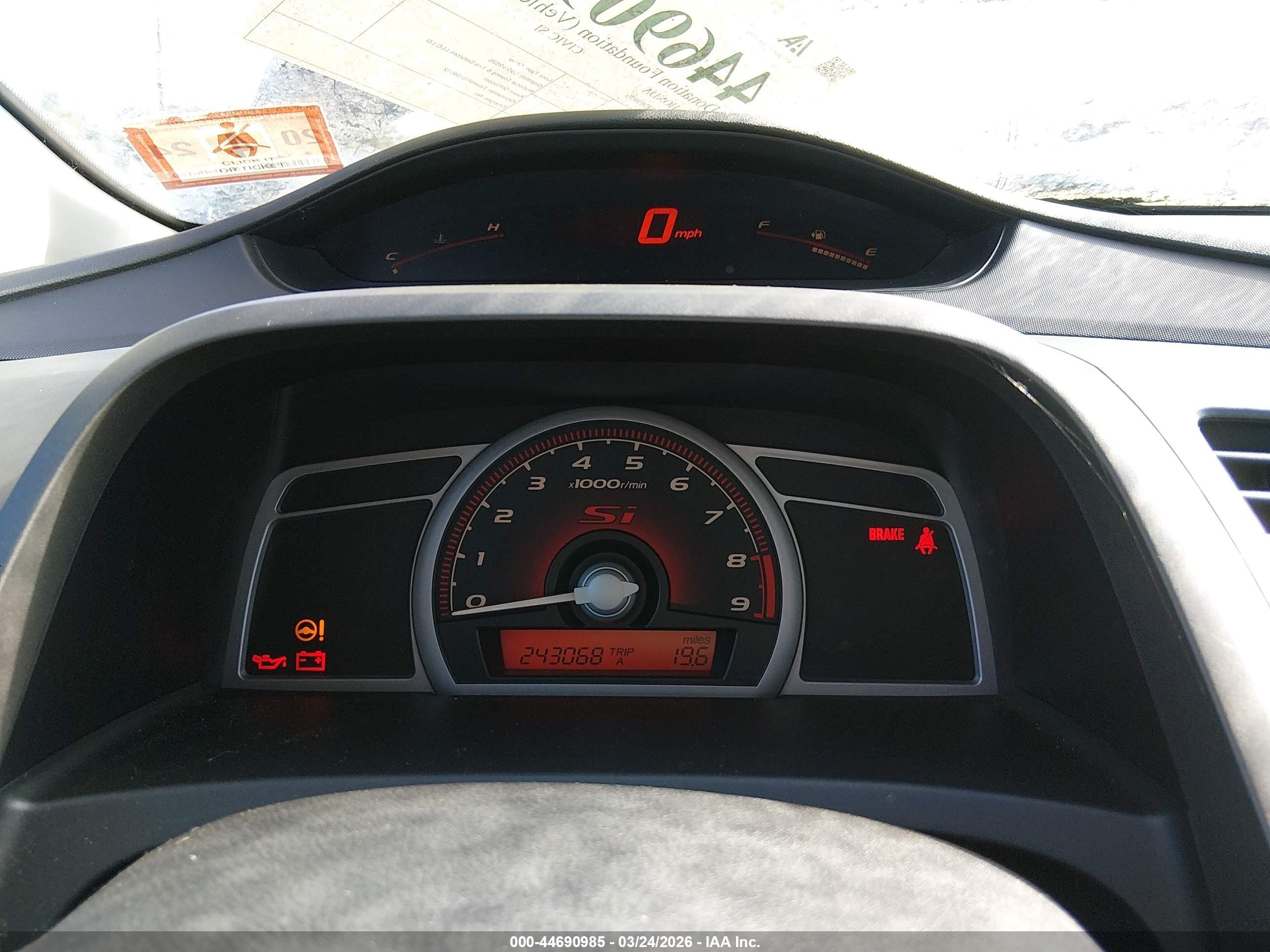 2006 Honda Civic Si Si/si (m6)/w/navi   St Черный vin: 2HGFG21556H707970
