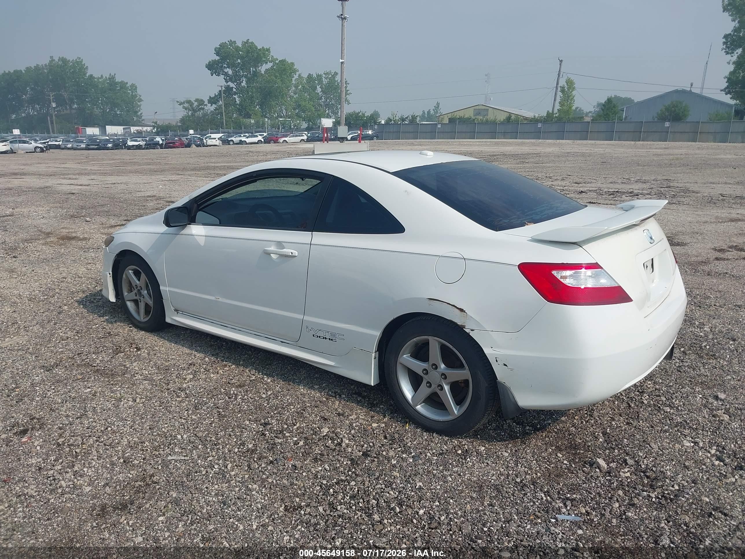 2008 Honda Civic Si White vin: 2HGFG21558H708295