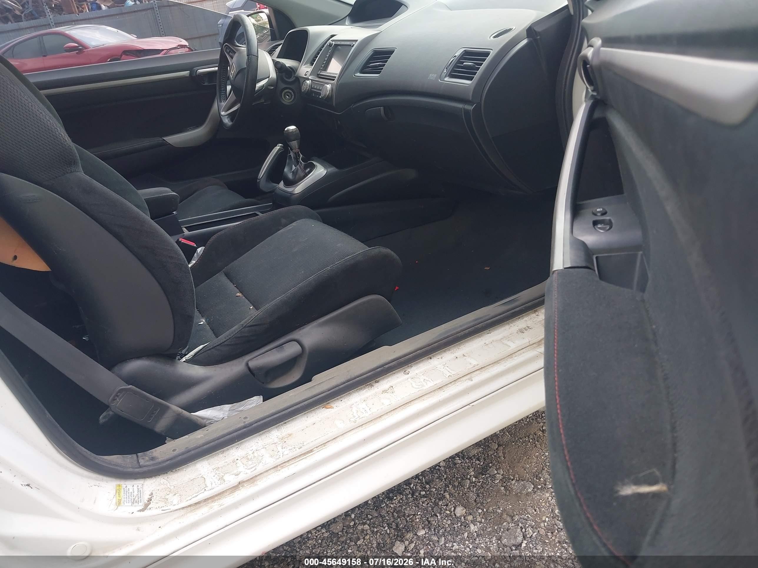 2008 Honda Civic Si White vin: 2HGFG21558H708295