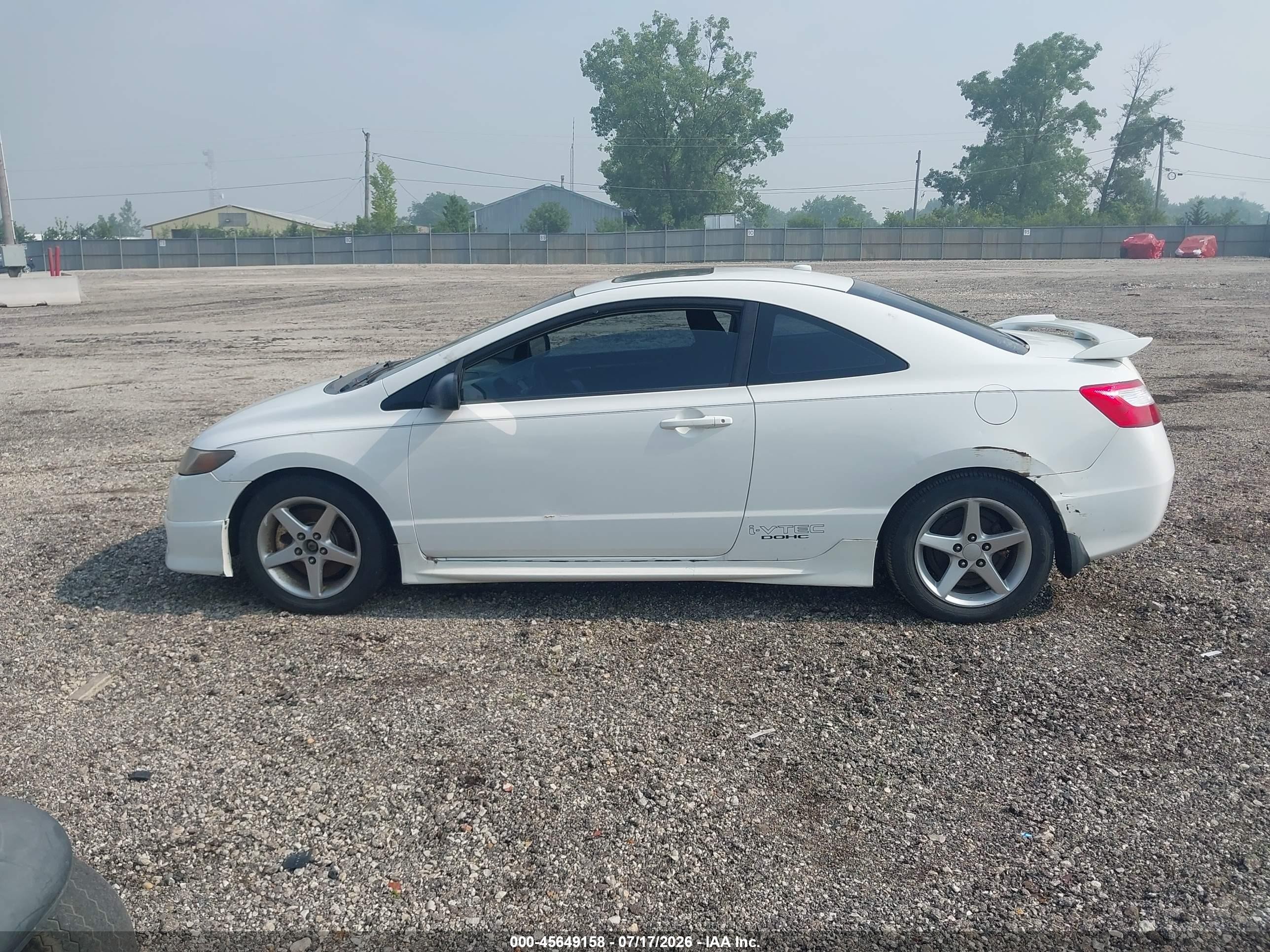 2008 Honda Civic Si White vin: 2HGFG21558H708295