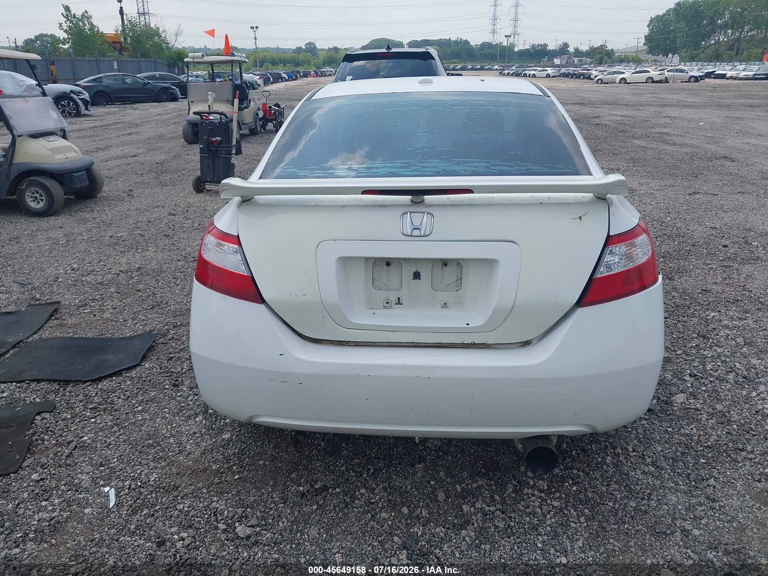 2008 Honda Civic Si White vin: 2HGFG21558H708295