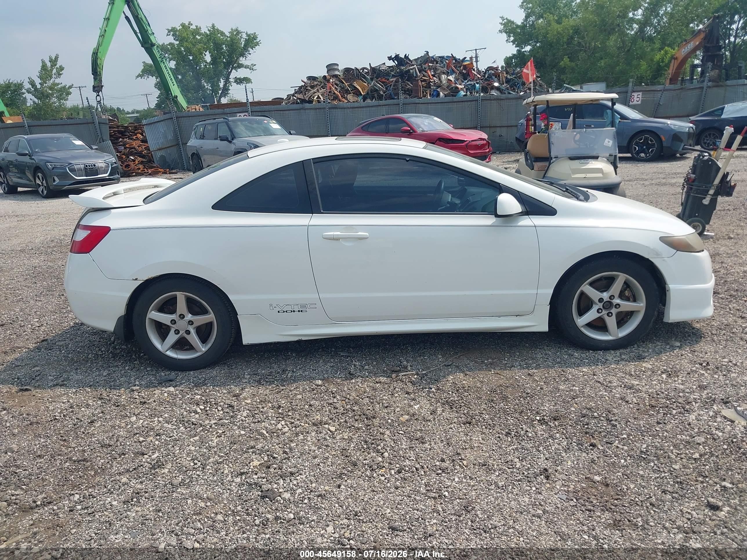 2008 Honda Civic Si White vin: 2HGFG21558H708295