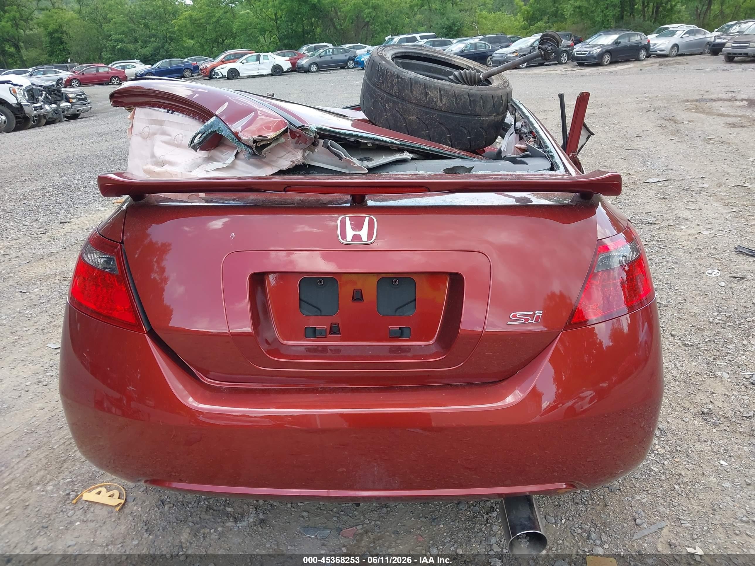 2007 Honda Civic Si Red vin: 2HGFG21567H706084