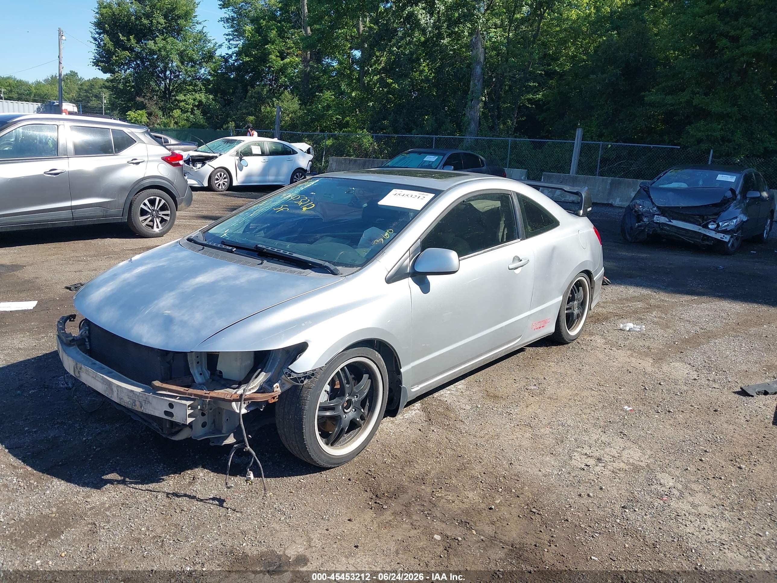 2006 Honda Civic Si Серебряный vin: 2HGFG21576H710305