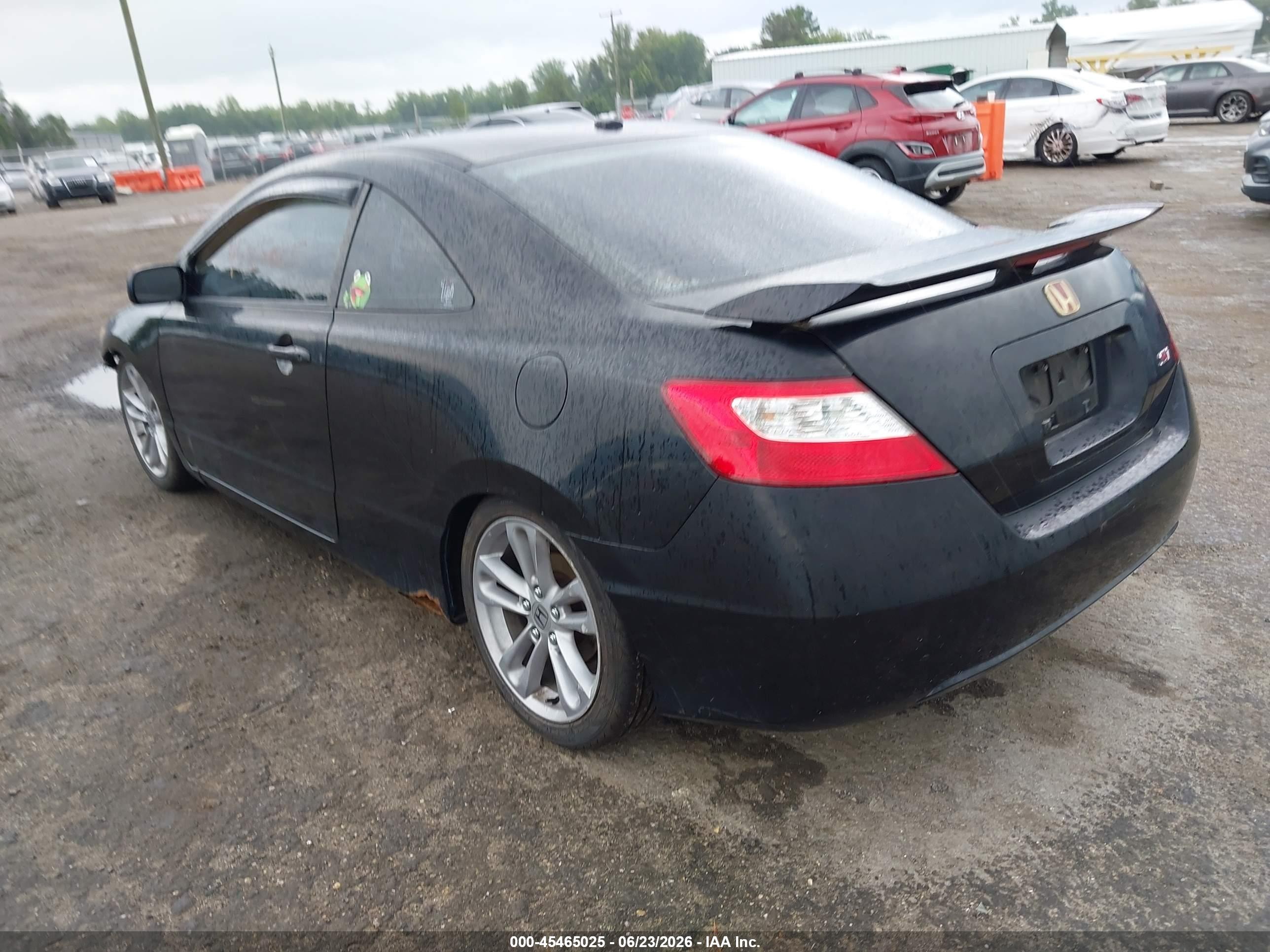 2008 Honda Civic Si Black vin: 2HGFG21578H705866