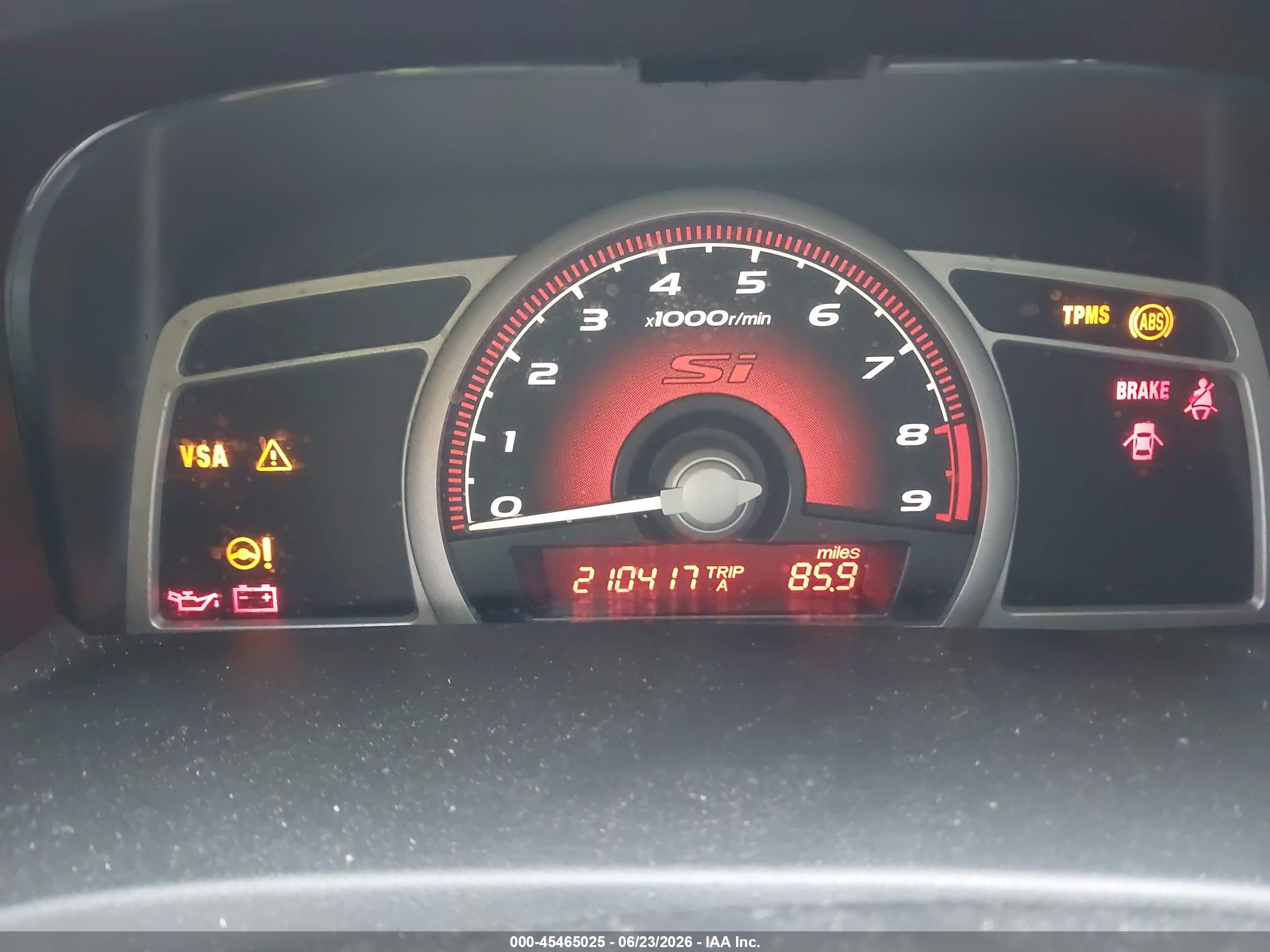 2008 Honda Civic Si Black vin: 2HGFG21578H705866