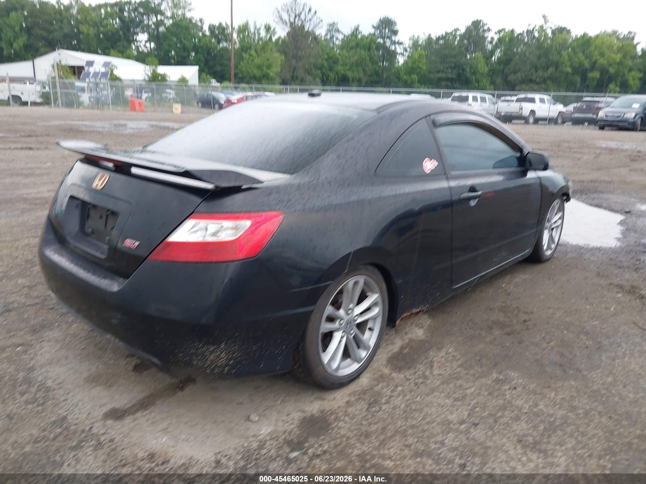 2008 Honda Civic Si Black vin: 2HGFG21578H705866