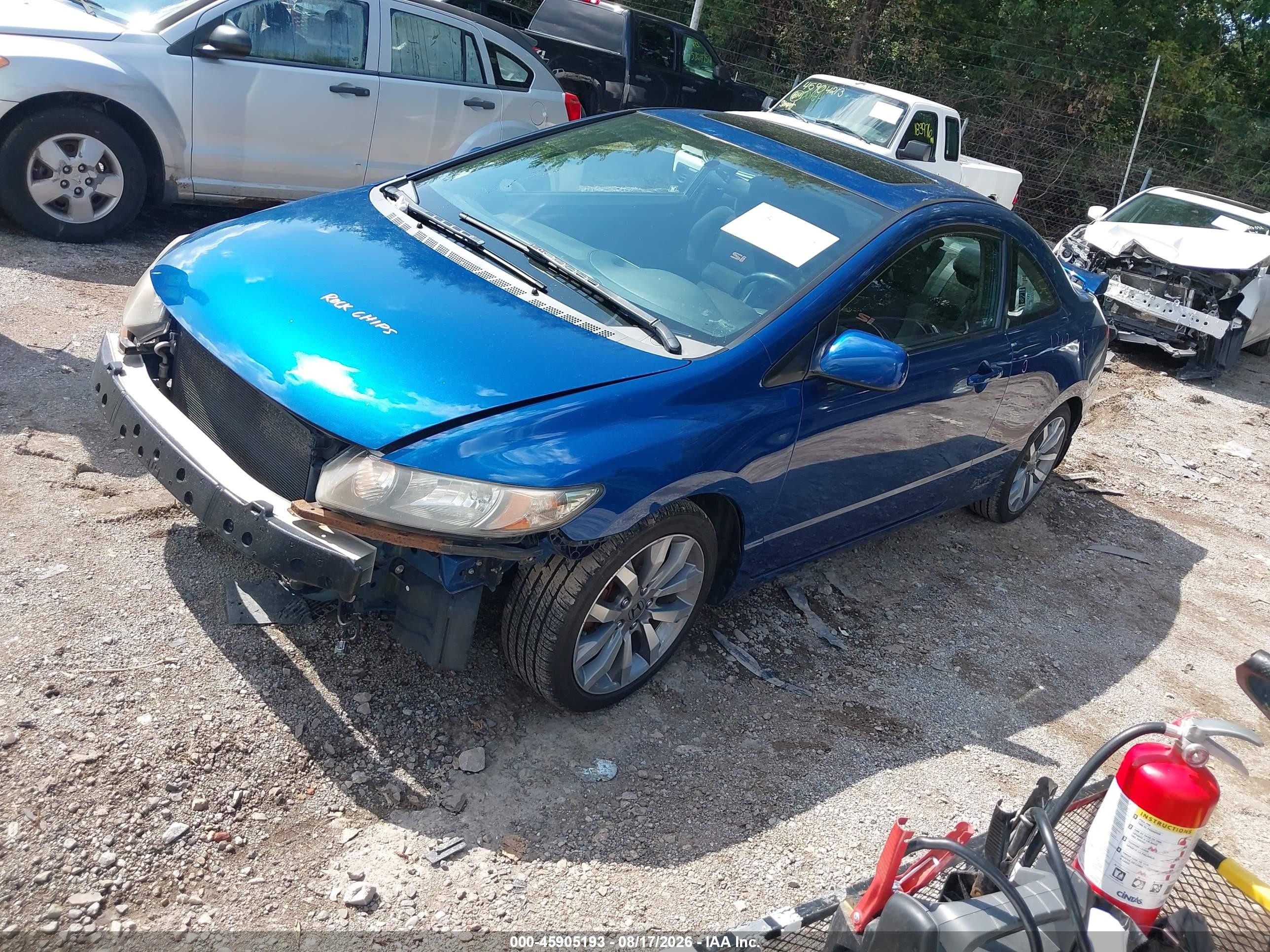 2009 Honda Civic Si Синий vin: 2HGFG21579H703875