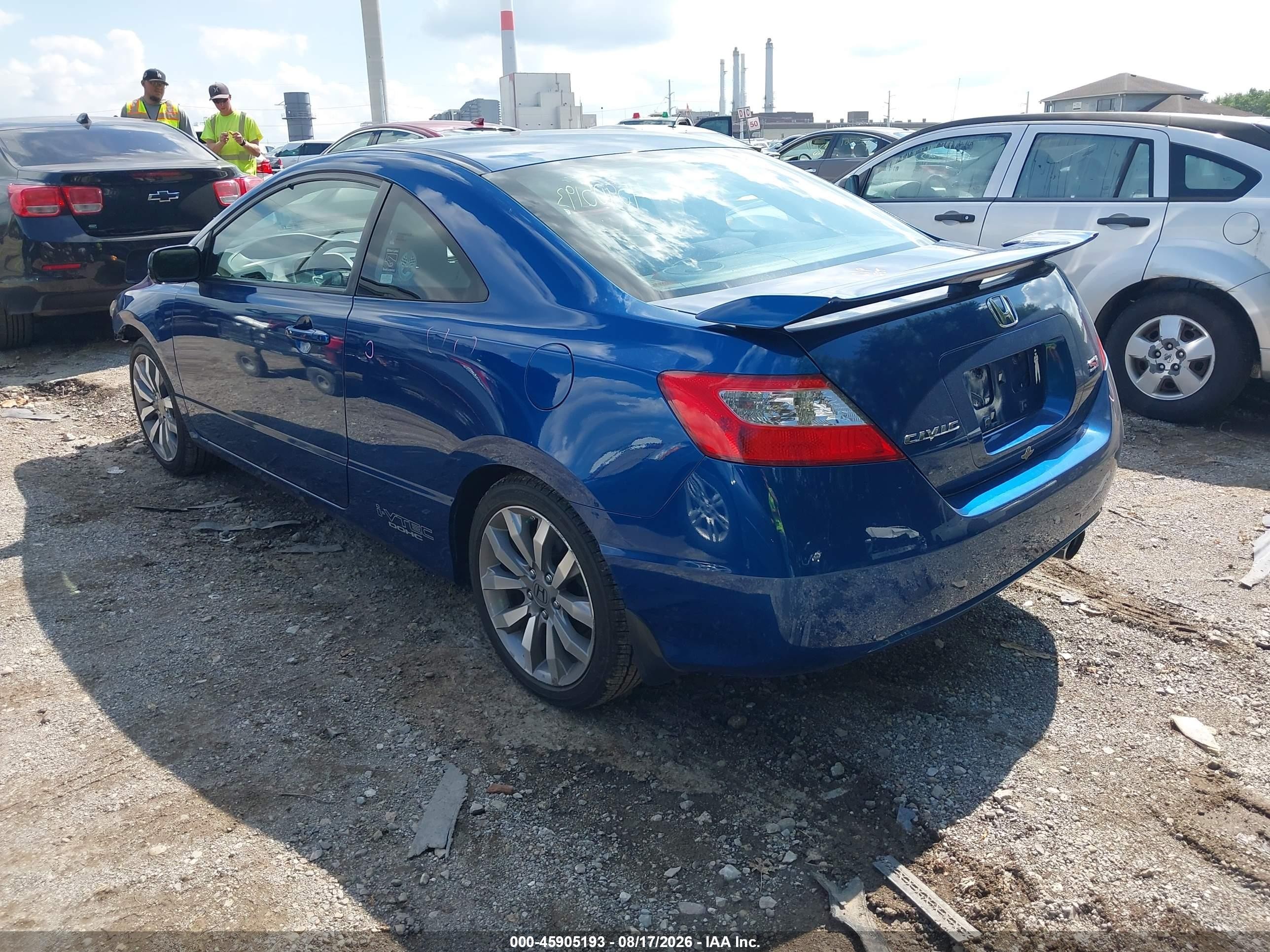 2009 Honda Civic Si Синий vin: 2HGFG21579H703875