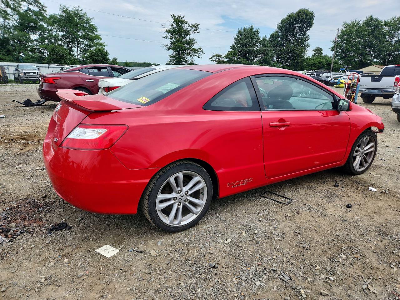 2007 Honda Civic Si Red vin: 2HGFG21587H703395