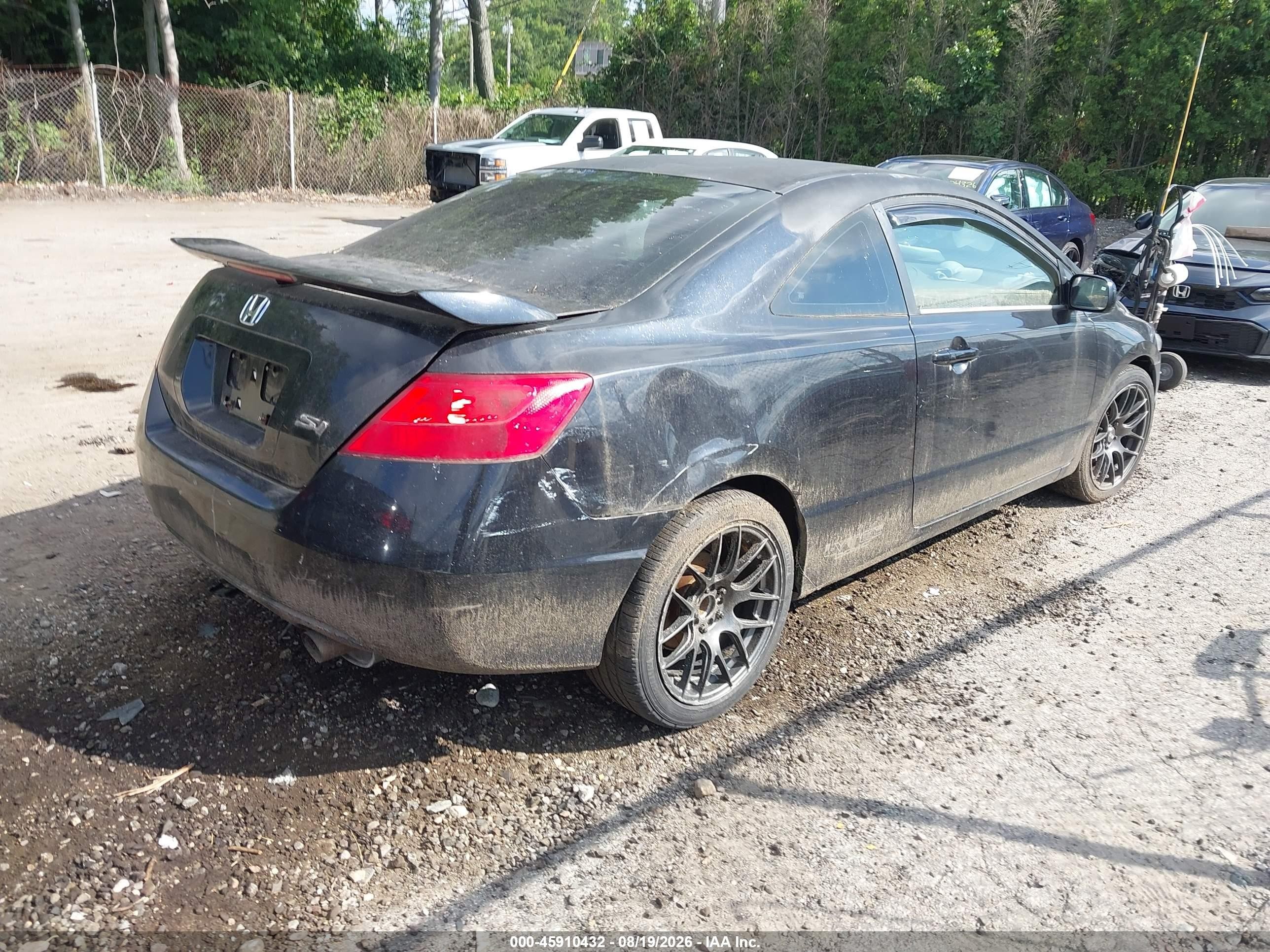 2006 Honda Civic Si Черный vin: 2HGFG21596H701167