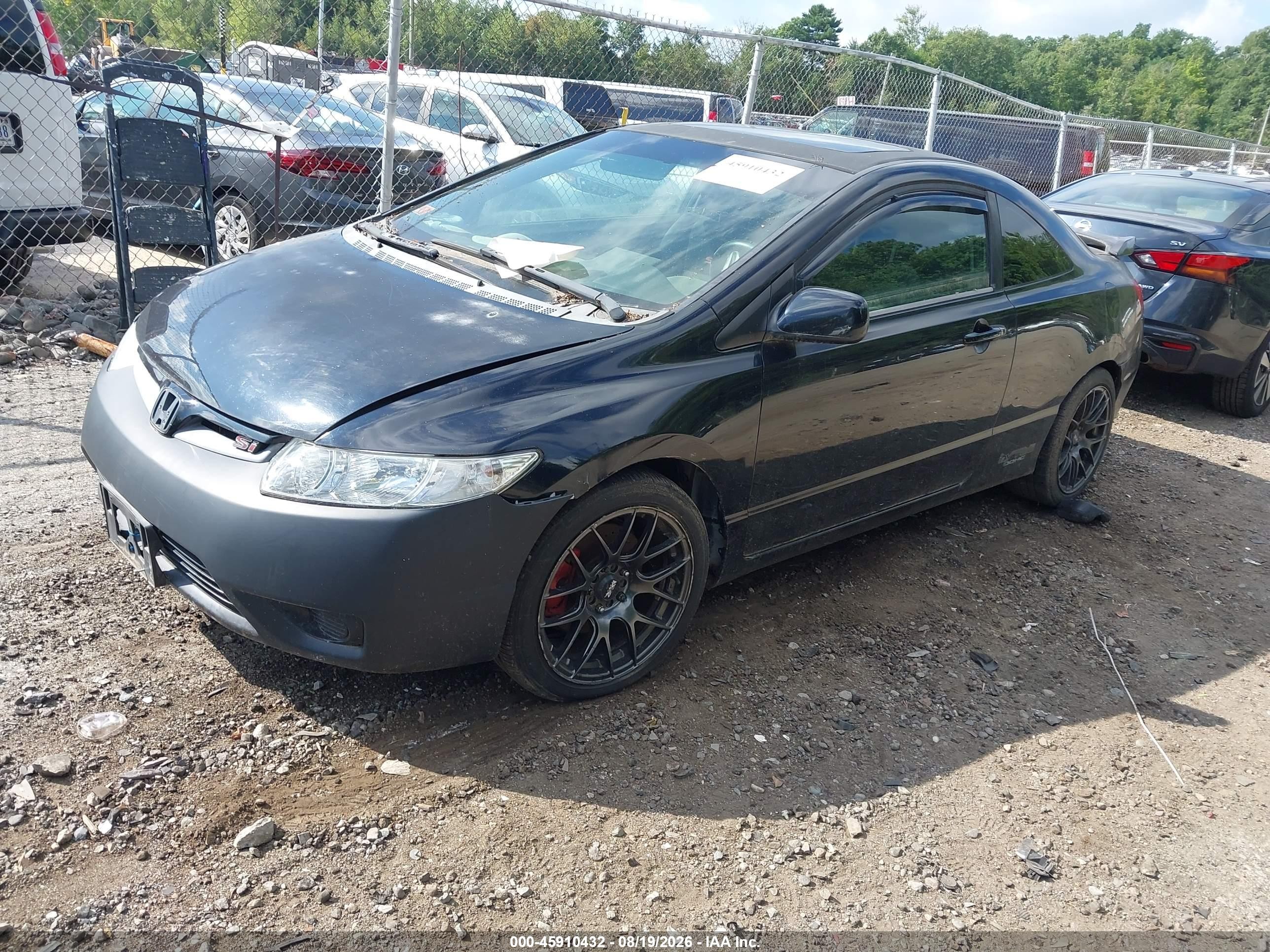 2006 Honda Civic Si Черный vin: 2HGFG21596H701167