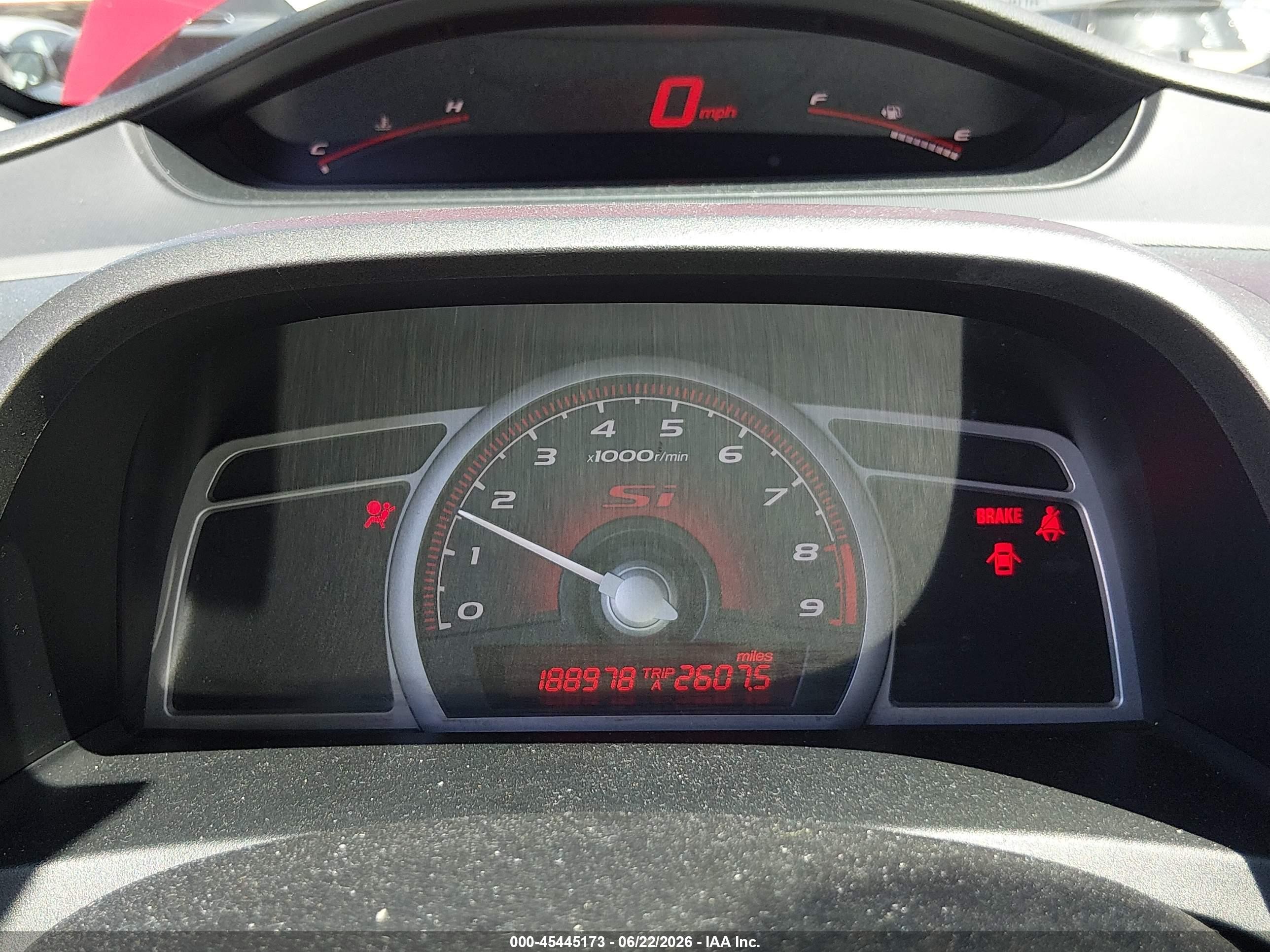 2007 Honda Civic Si Red vin: 2HGFG215X7H703091
