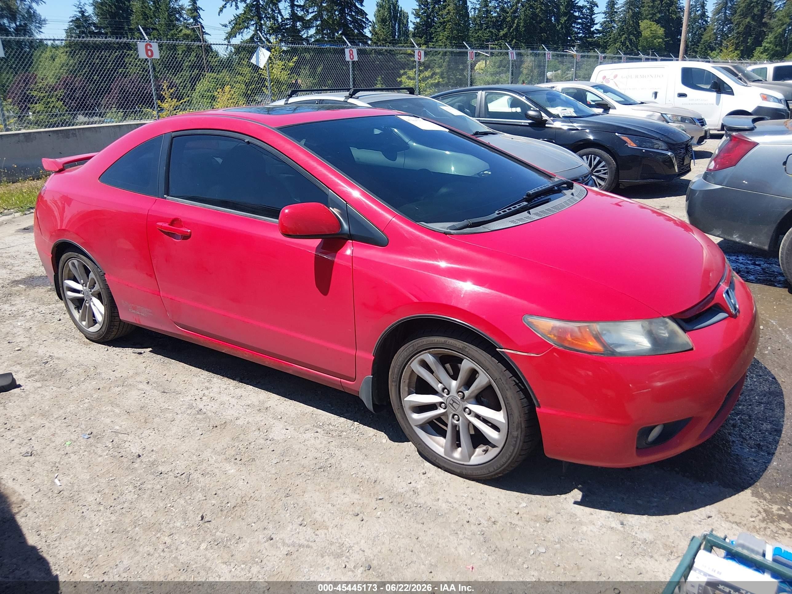 2007 Honda Civic Si Красный vin: 2HGFG215X7H703091