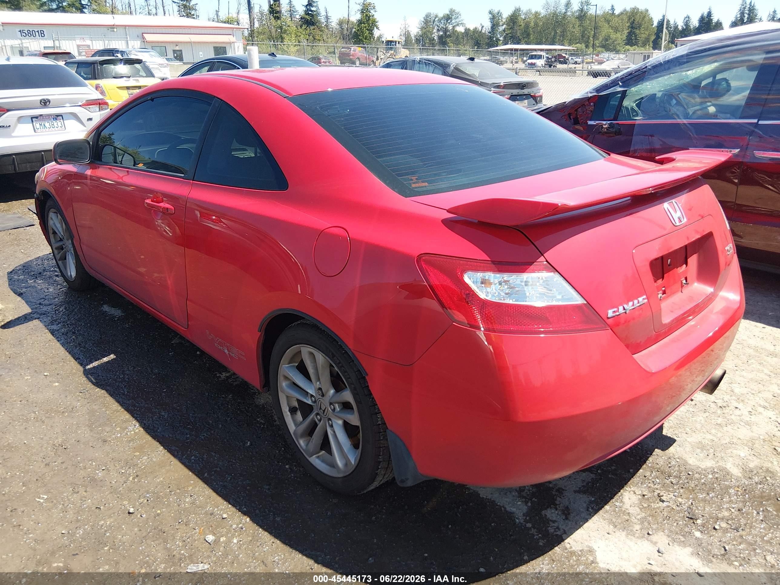 2007 Honda Civic Si Red vin: 2HGFG215X7H703091