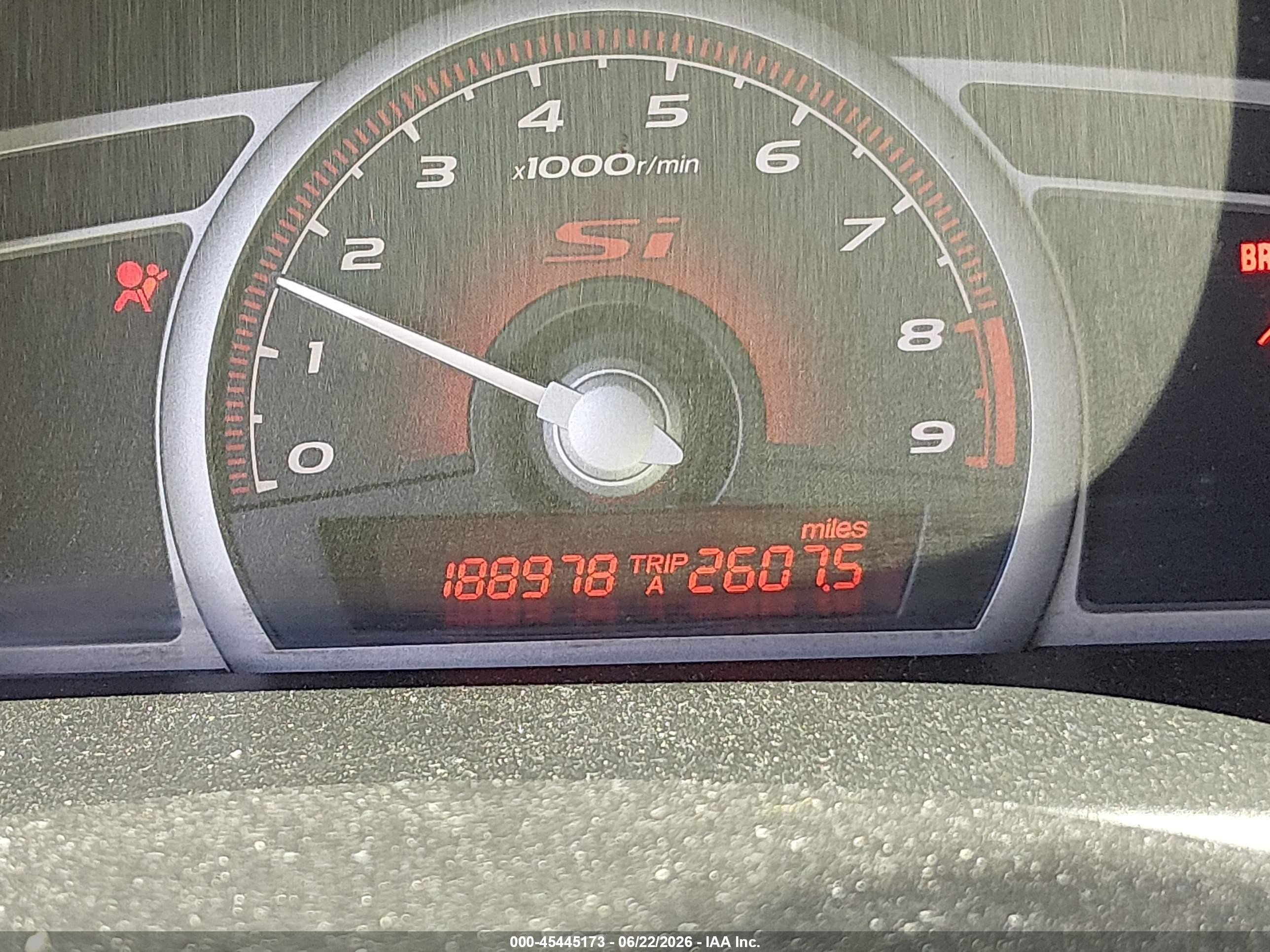 2007 Honda Civic Si Red vin: 2HGFG215X7H703091