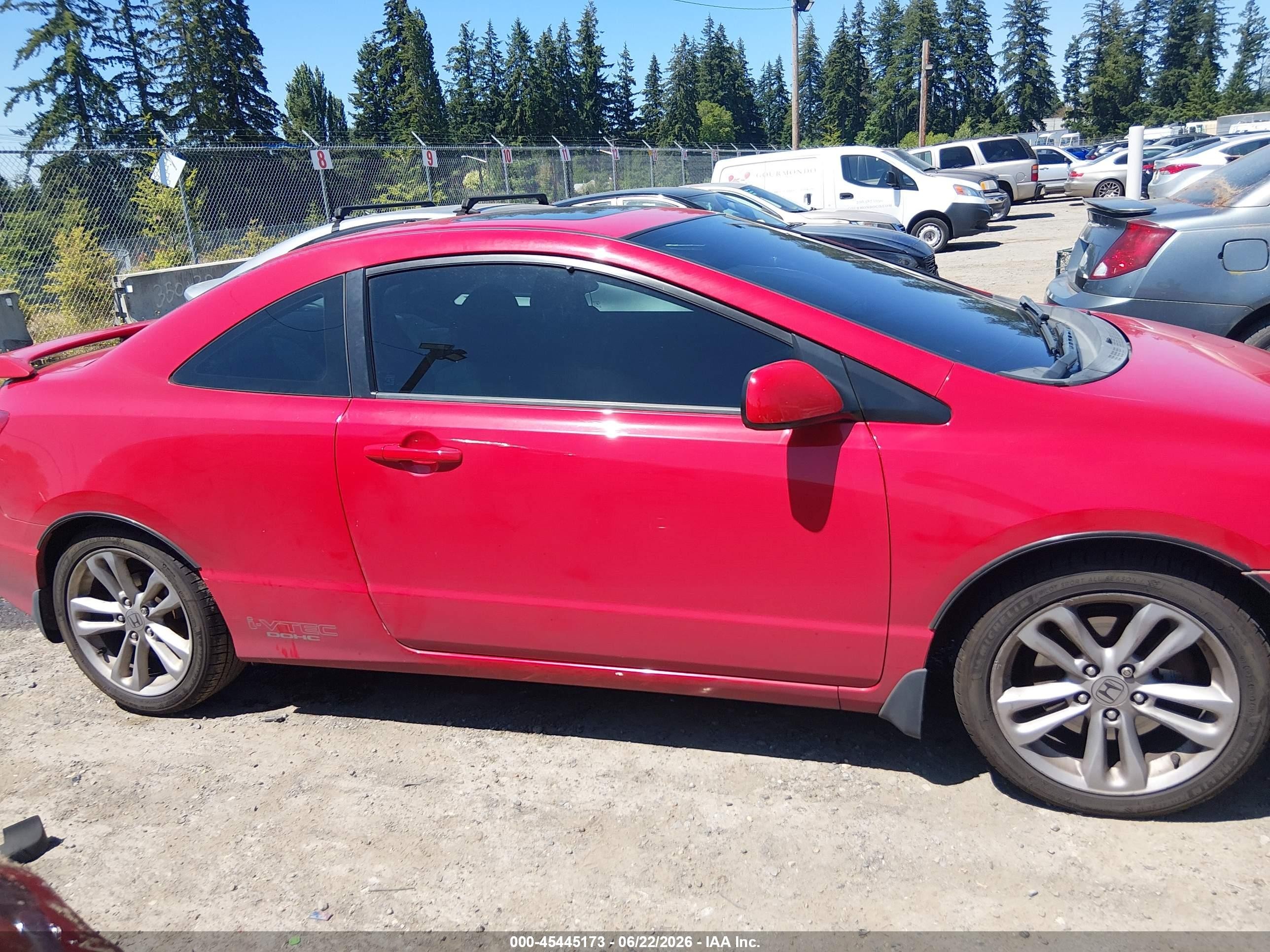 2007 Honda Civic Si Red vin: 2HGFG215X7H703091