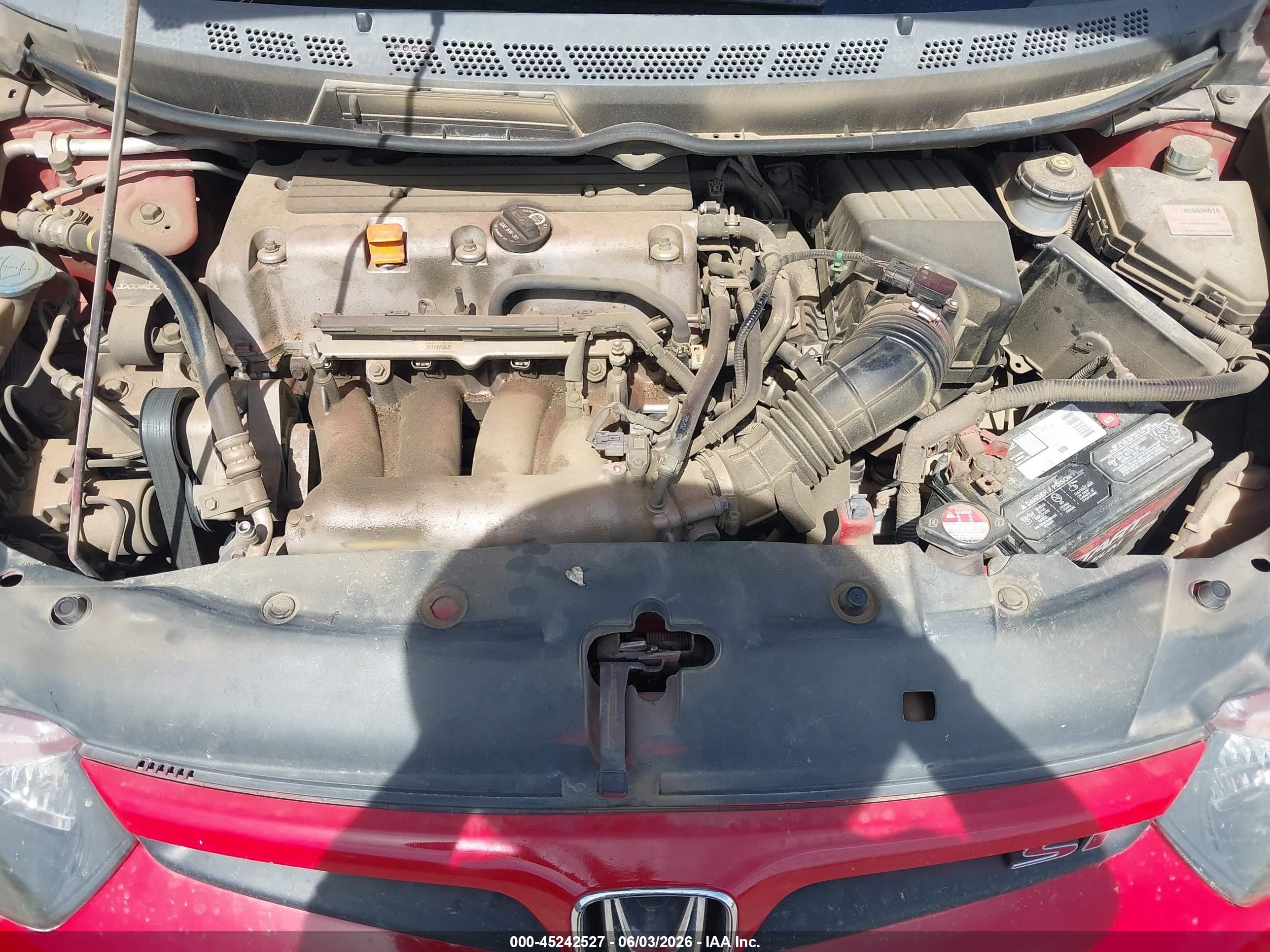 2007 Honda Civic Si Red vin: 2HGFG215X7H703141