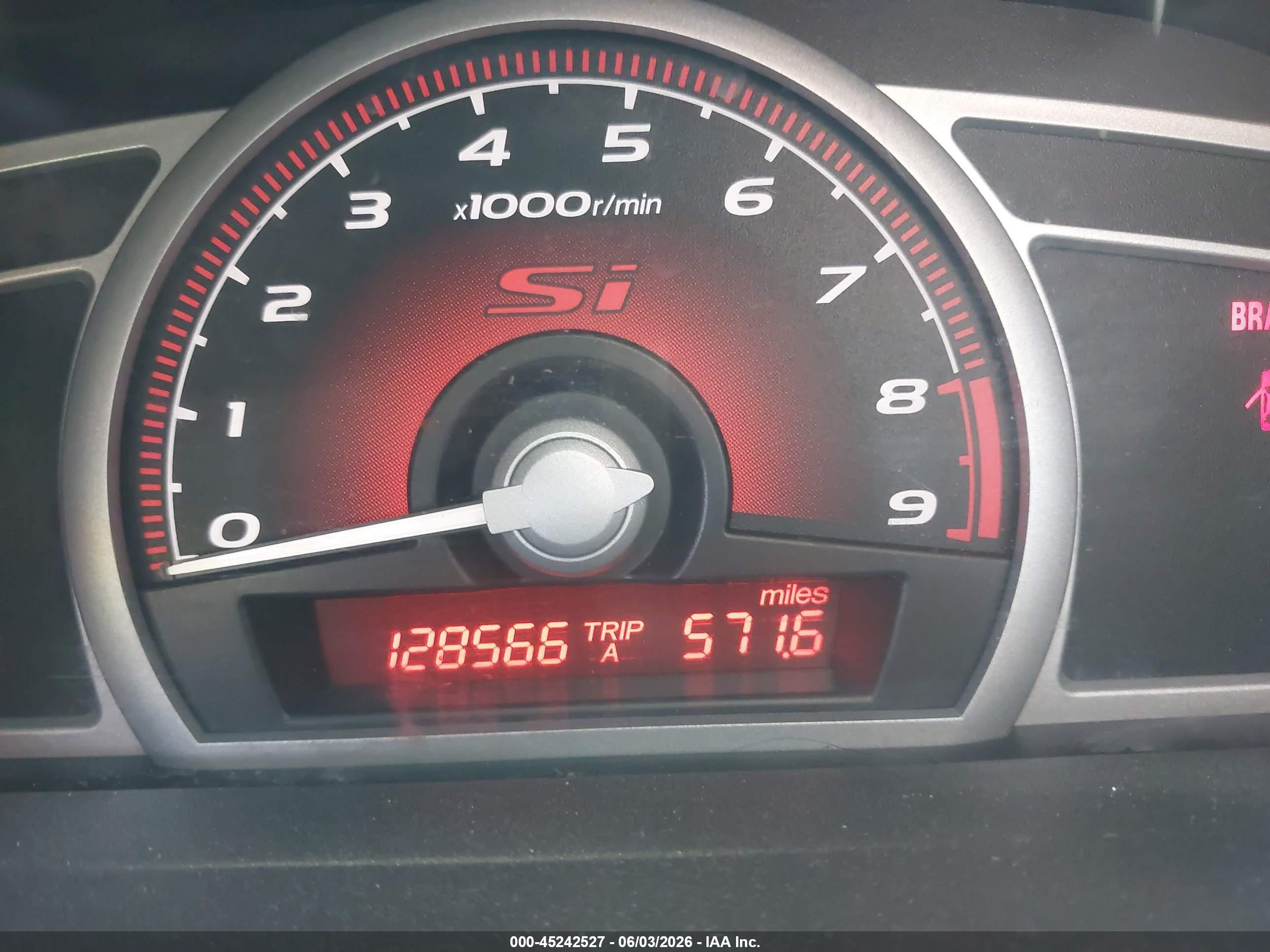 2007 Honda Civic Si Red vin: 2HGFG215X7H703141