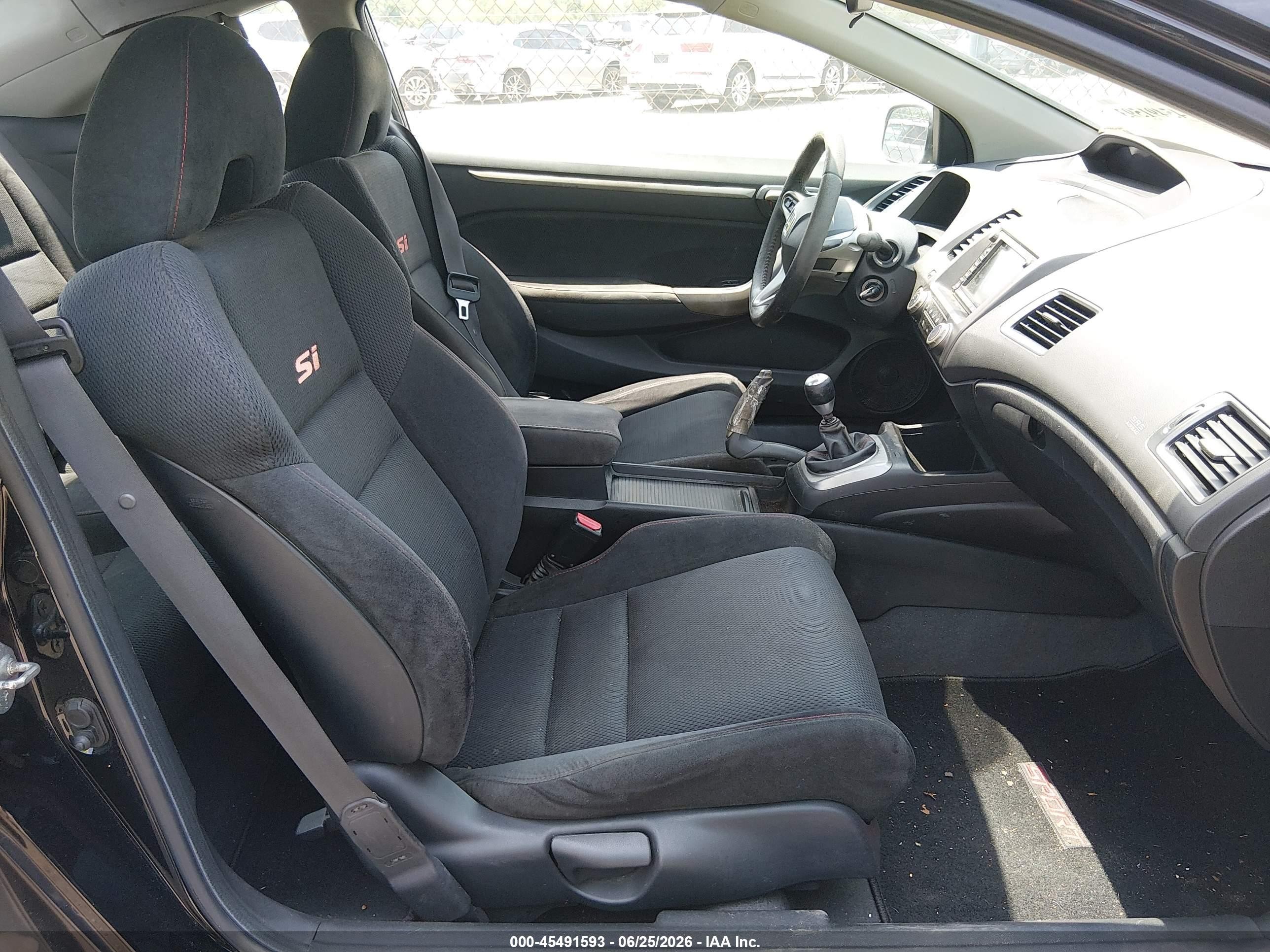 2008 Honda Civic Si Black vin: 2HGFG215X8H705425