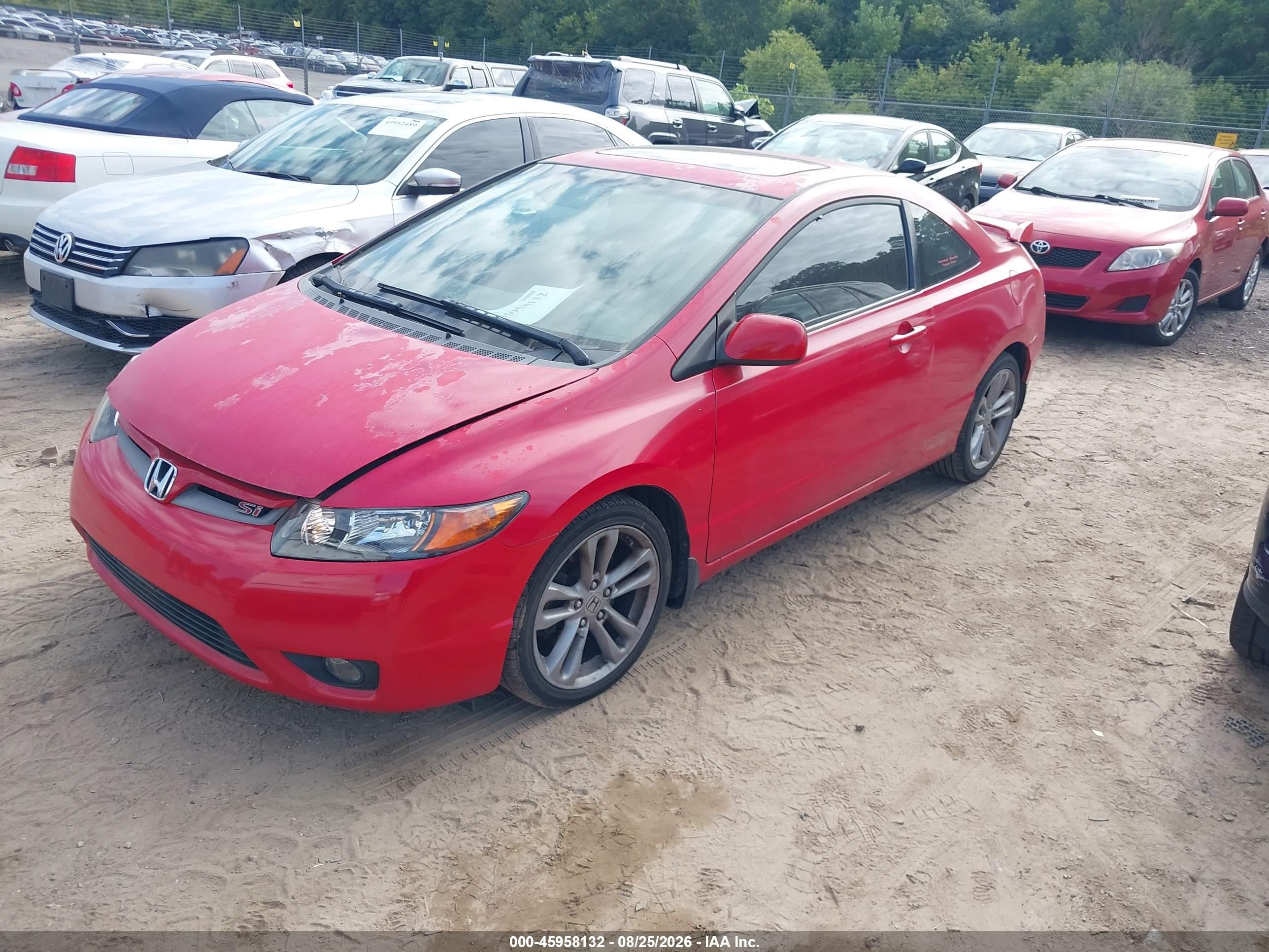 2008 Honda Civic Si Красный vin: 2HGFG215X8H706235