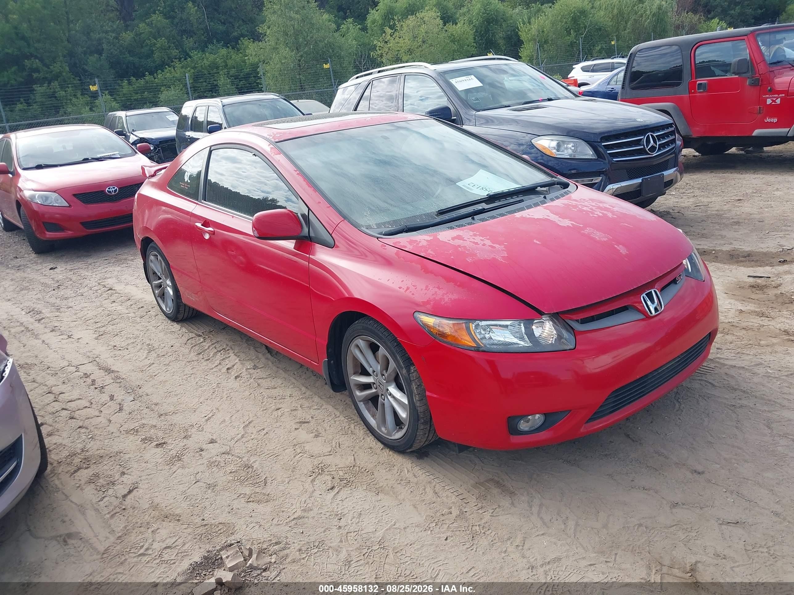 2008 Honda Civic Si Красный vin: 2HGFG215X8H706235