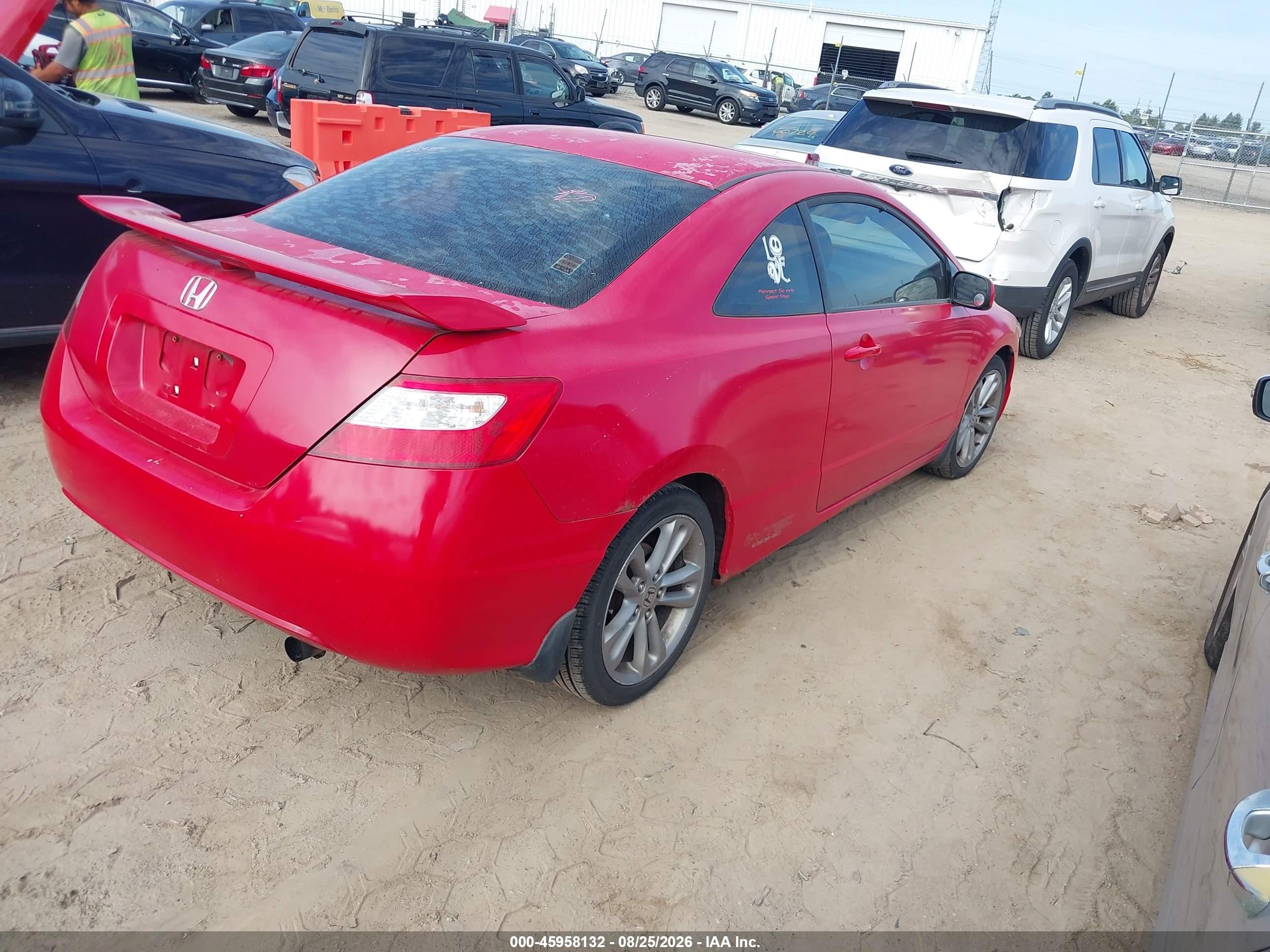 2008 Honda Civic Si Красный vin: 2HGFG215X8H706235