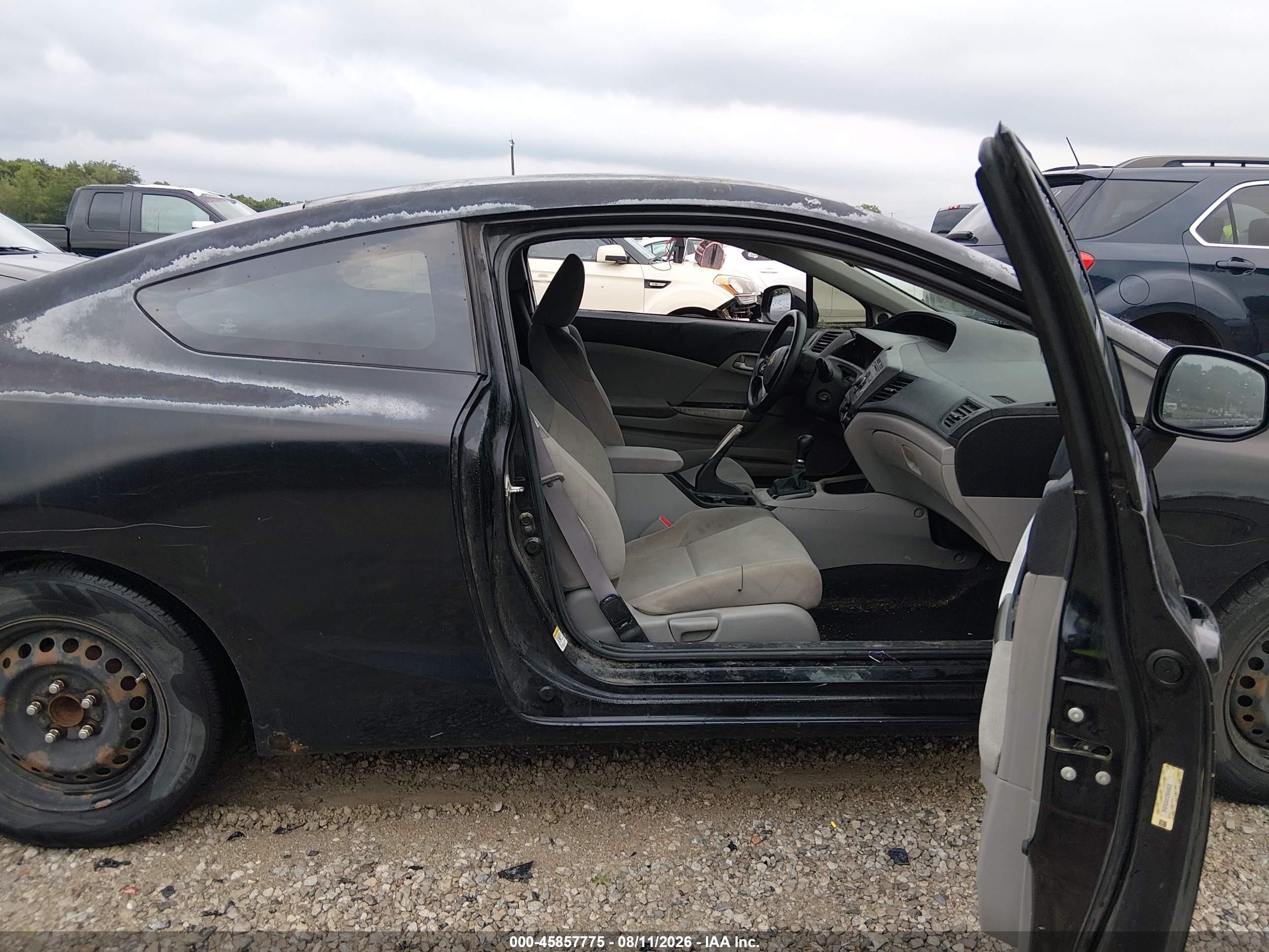 2012 Honda Civic Lx Black vin: 2HGFG3A51CH549533