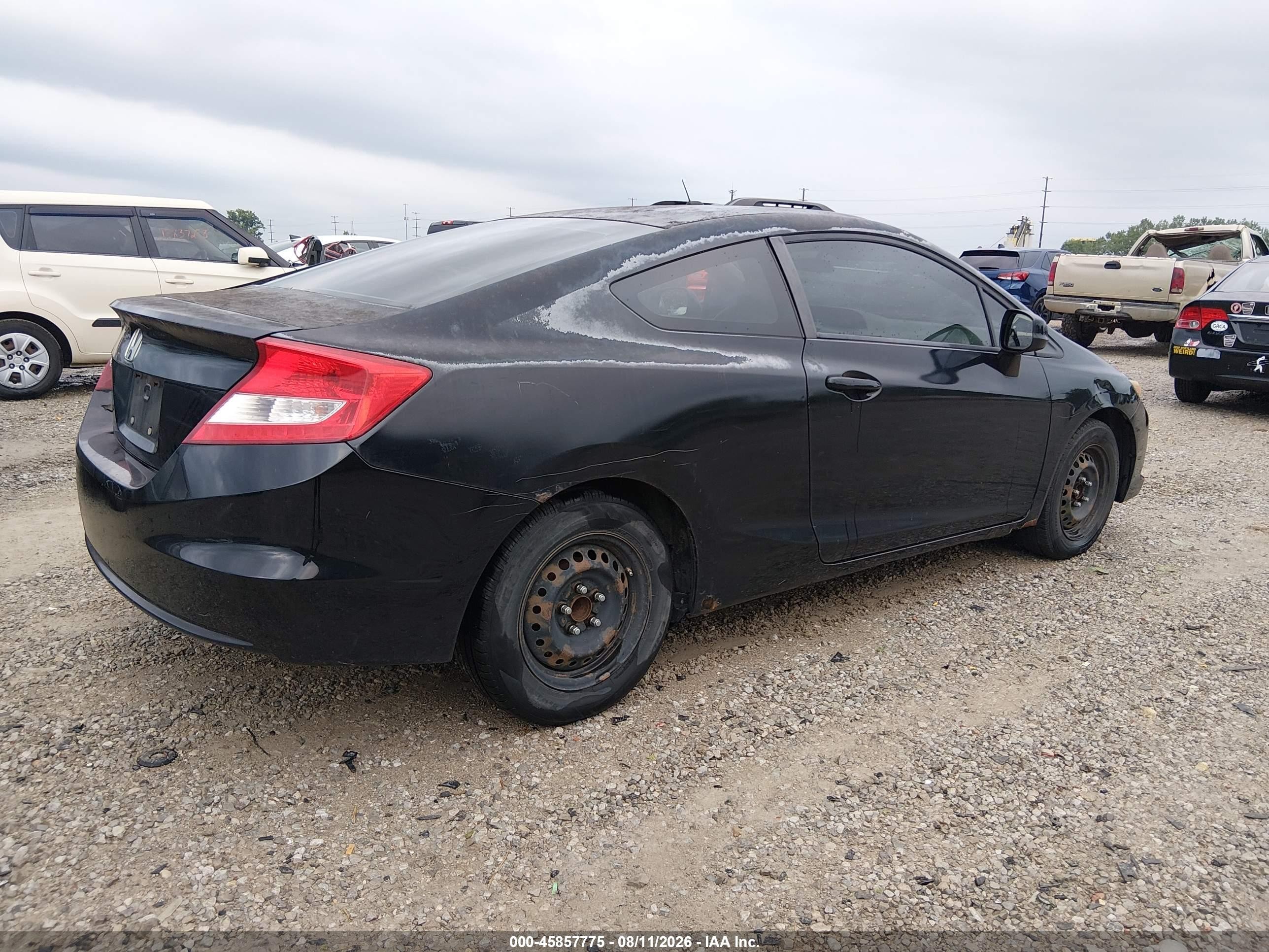2012 Honda Civic Lx Black vin: 2HGFG3A51CH549533