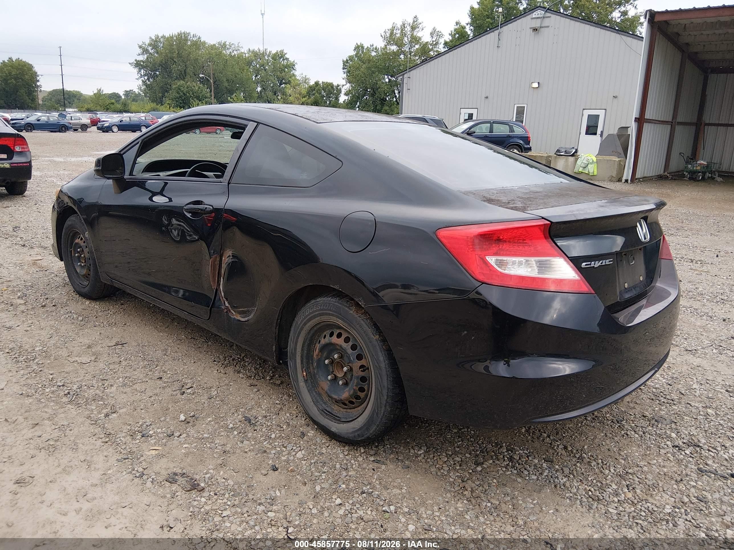 2012 Honda Civic Lx Black vin: 2HGFG3A51CH549533