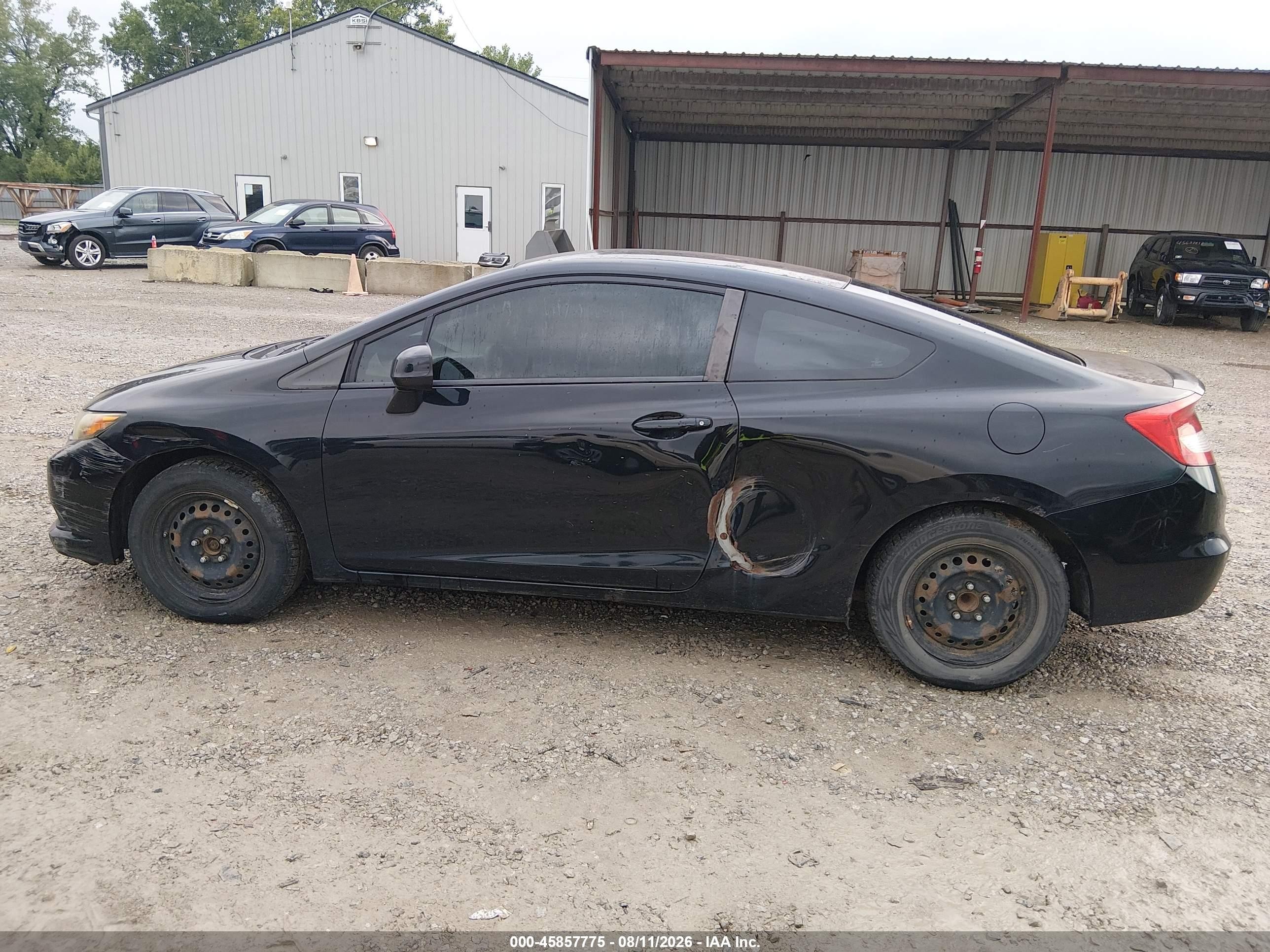 2012 Honda Civic Lx Black vin: 2HGFG3A51CH549533