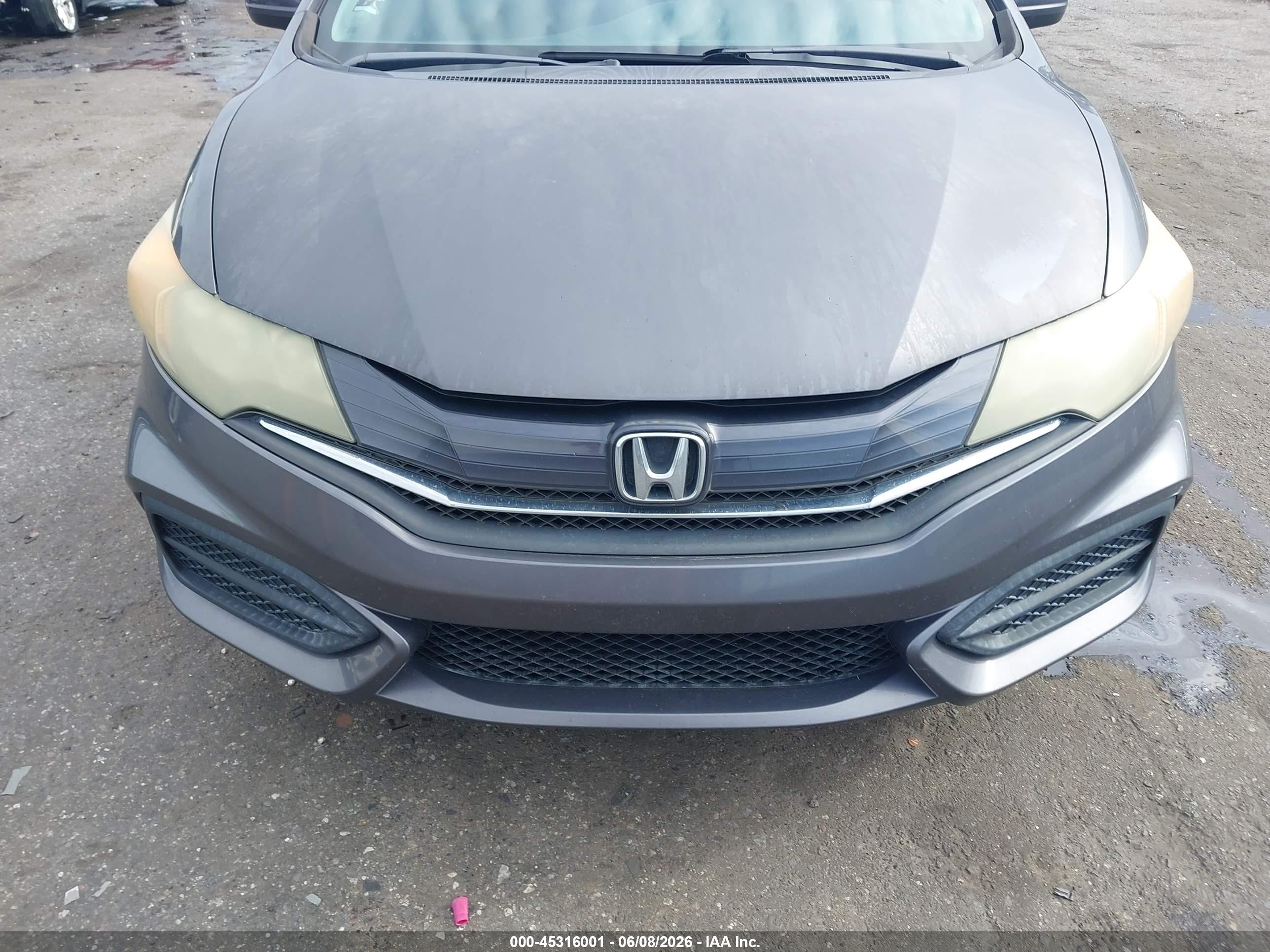 2015 Honda Civic Lx Gray vin: 2HGFG3A51FH519842