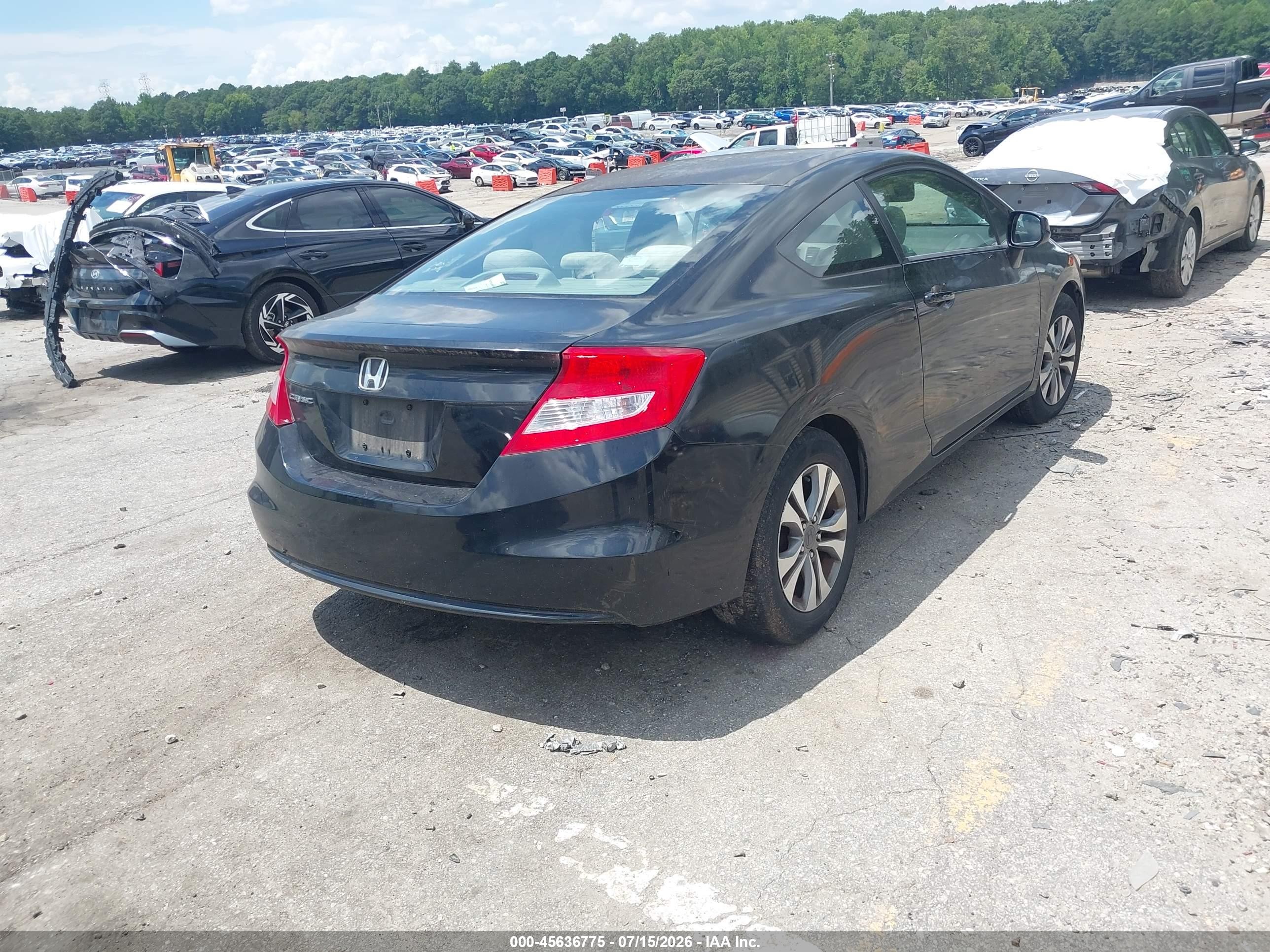 2012 Honda Civic Lx Черный vin: 2HGFG3A53CH535150