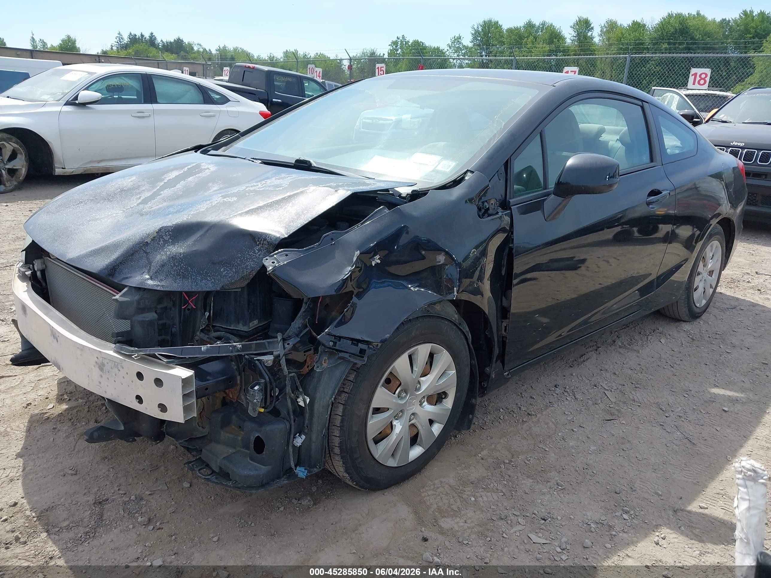 2012 Honda Civic Lx Black vin: 2HGFG3A56CH539659