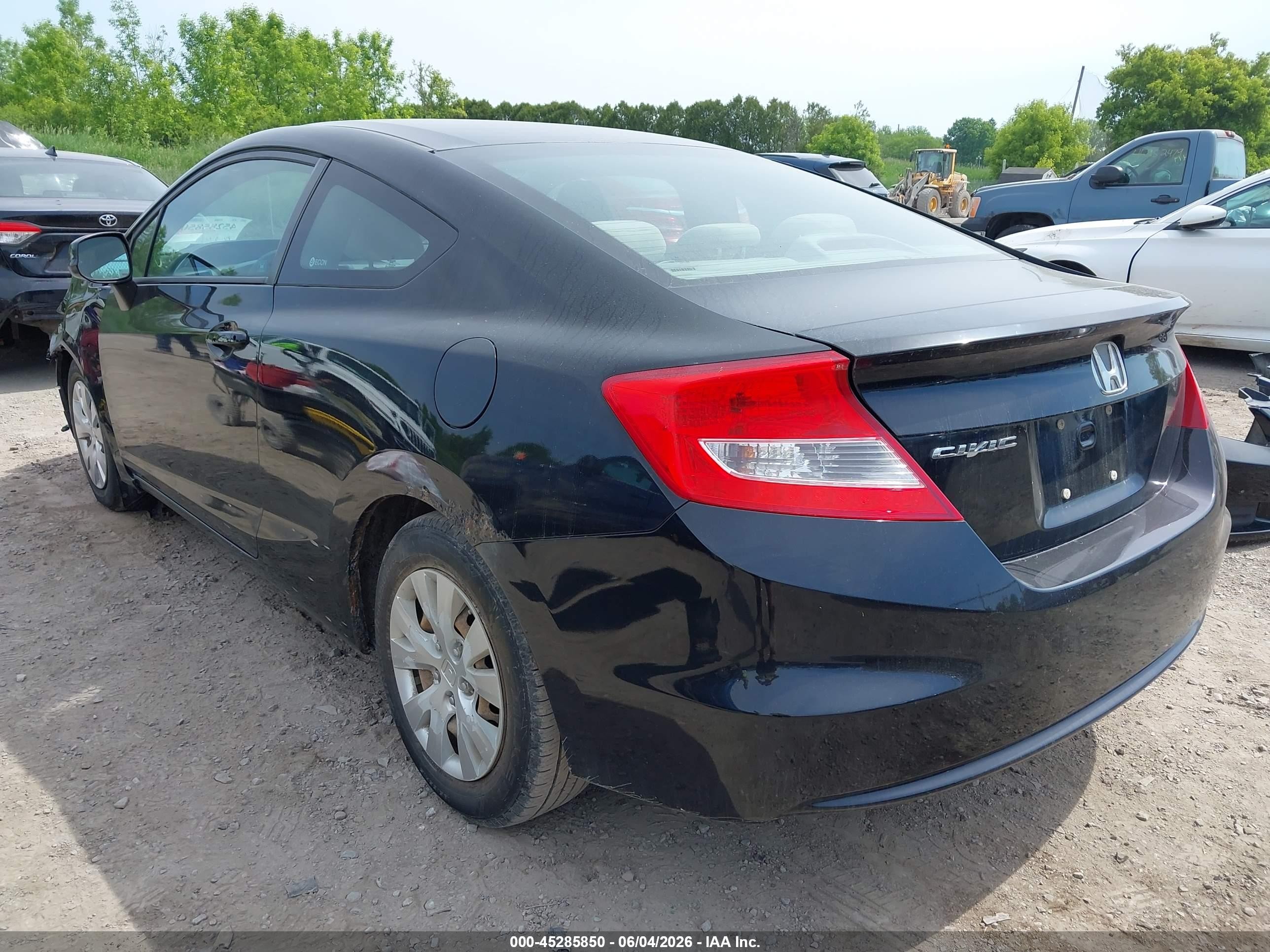 2012 Honda Civic Lx Black vin: 2HGFG3A56CH539659