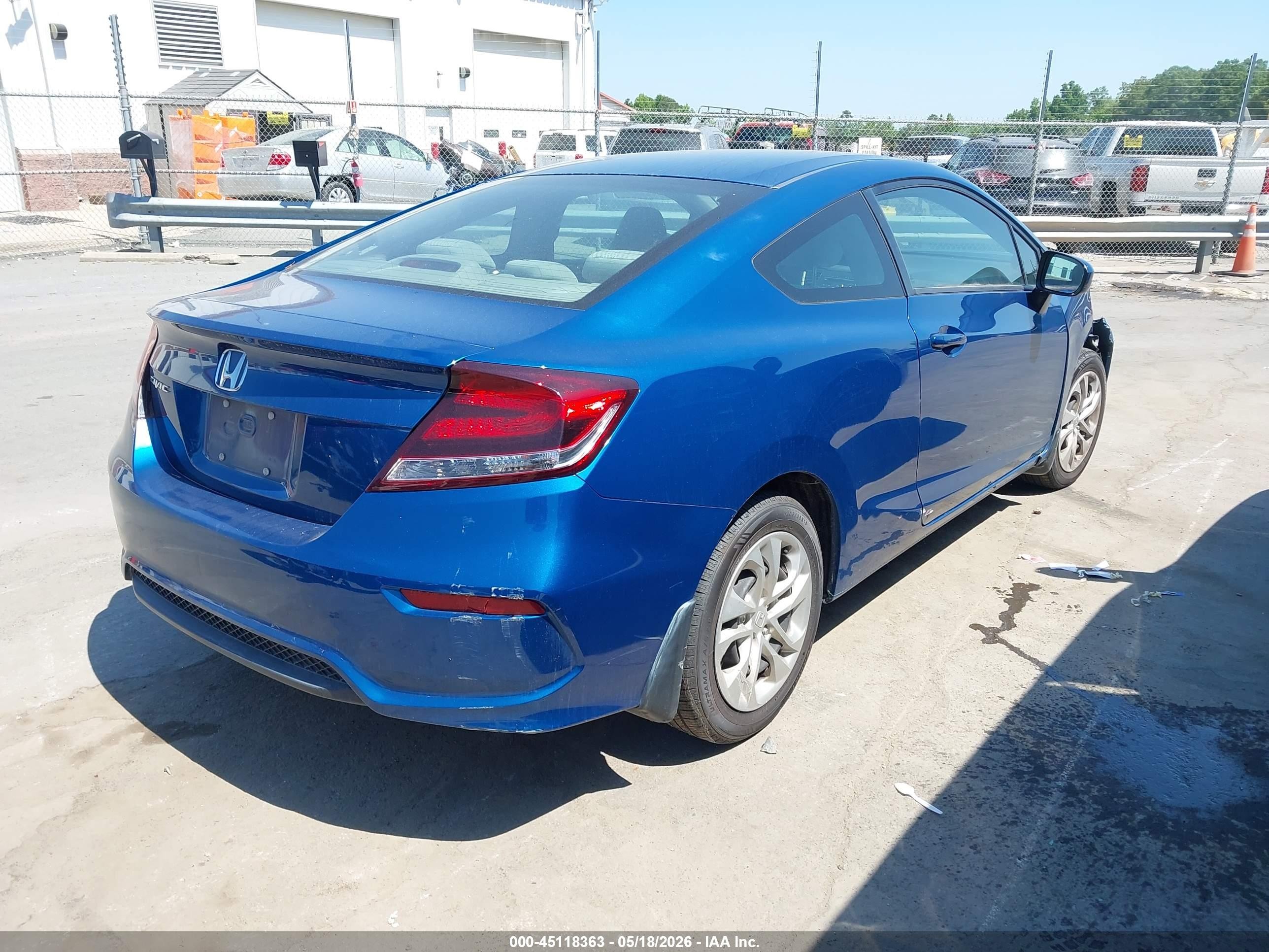 2015 Honda Civic Lx Blue vin: 2HGFG3A56FH509176