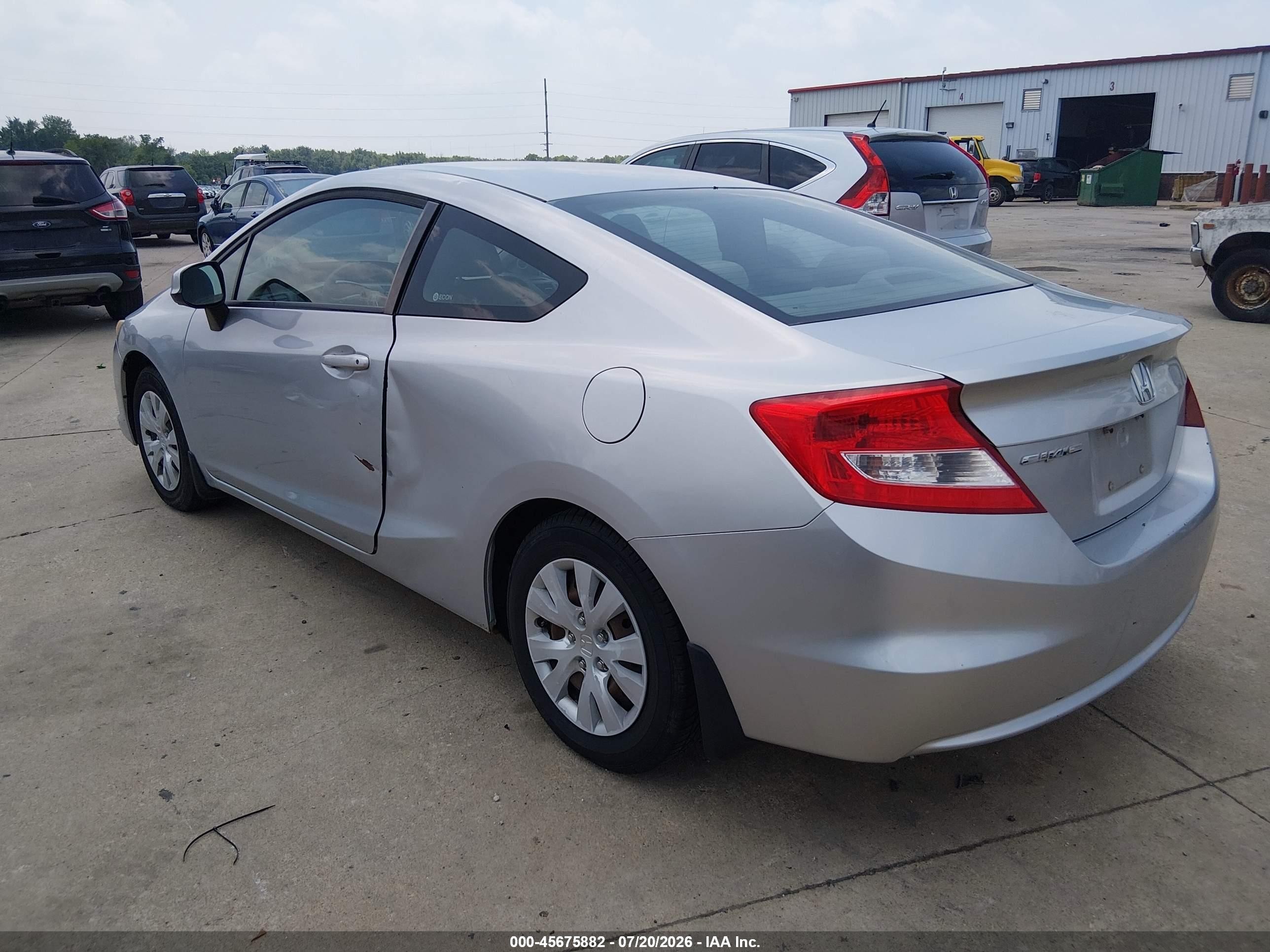 2012 Honda Civic Lx Silver vin: 2HGFG3A58CH541493