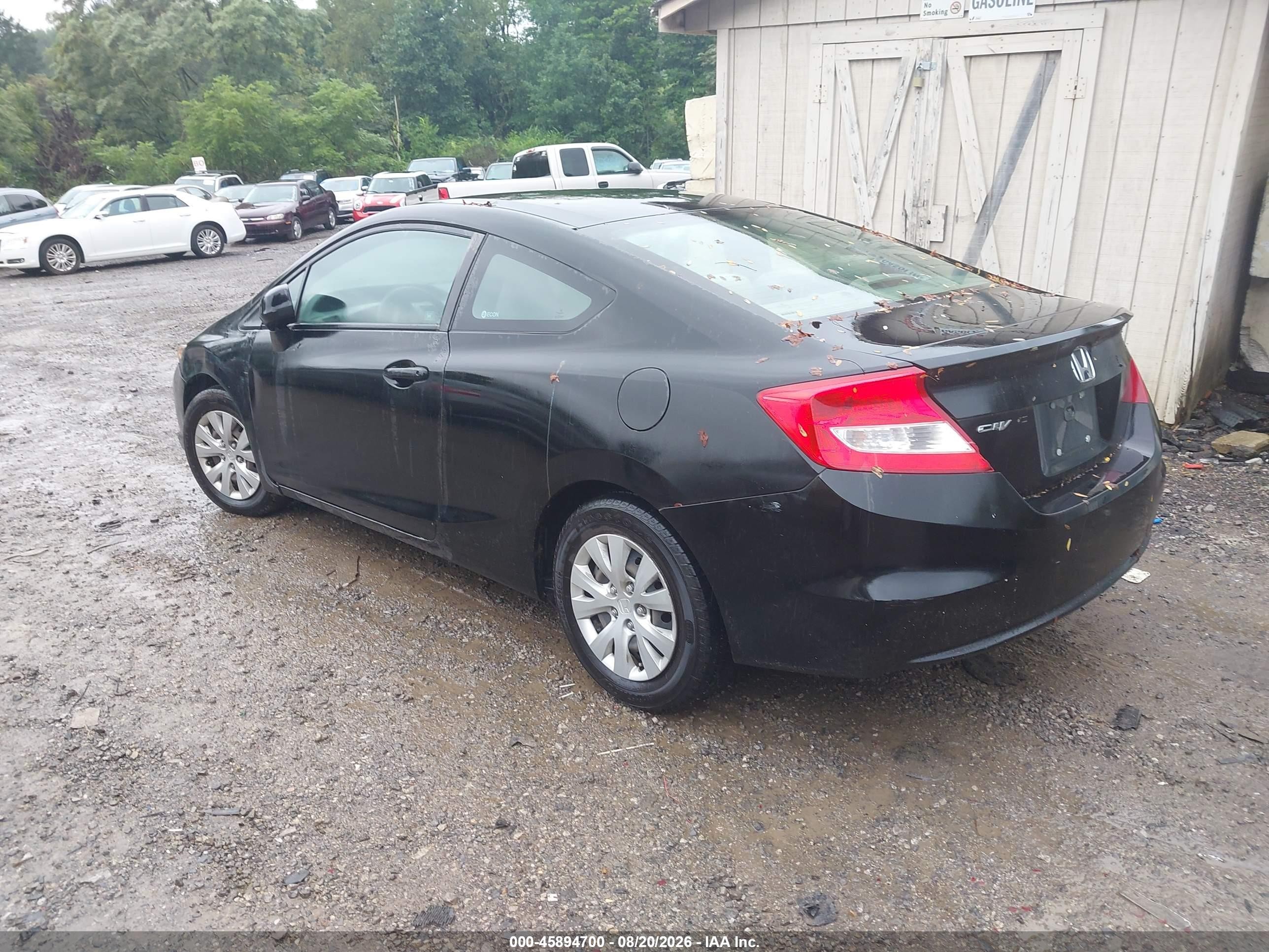 2012 Honda Civic Lx Black vin: 2HGFG3A59CH540661